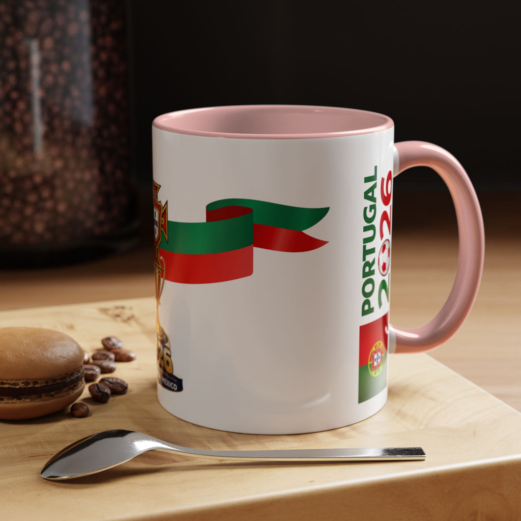 Portugal 2026 Soccer Cup Accent Coffee Mug – Portugal 2026 Trophy Design