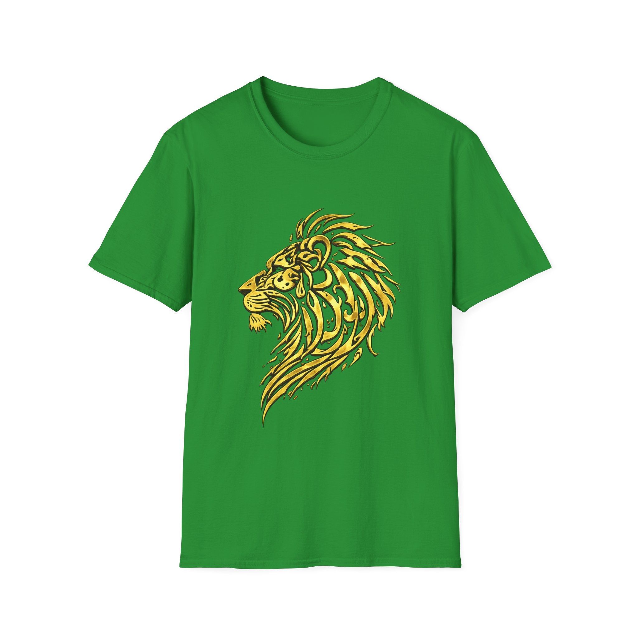 Lion Head Graphic T-Shirt — Yellow Stylized Pride Tee