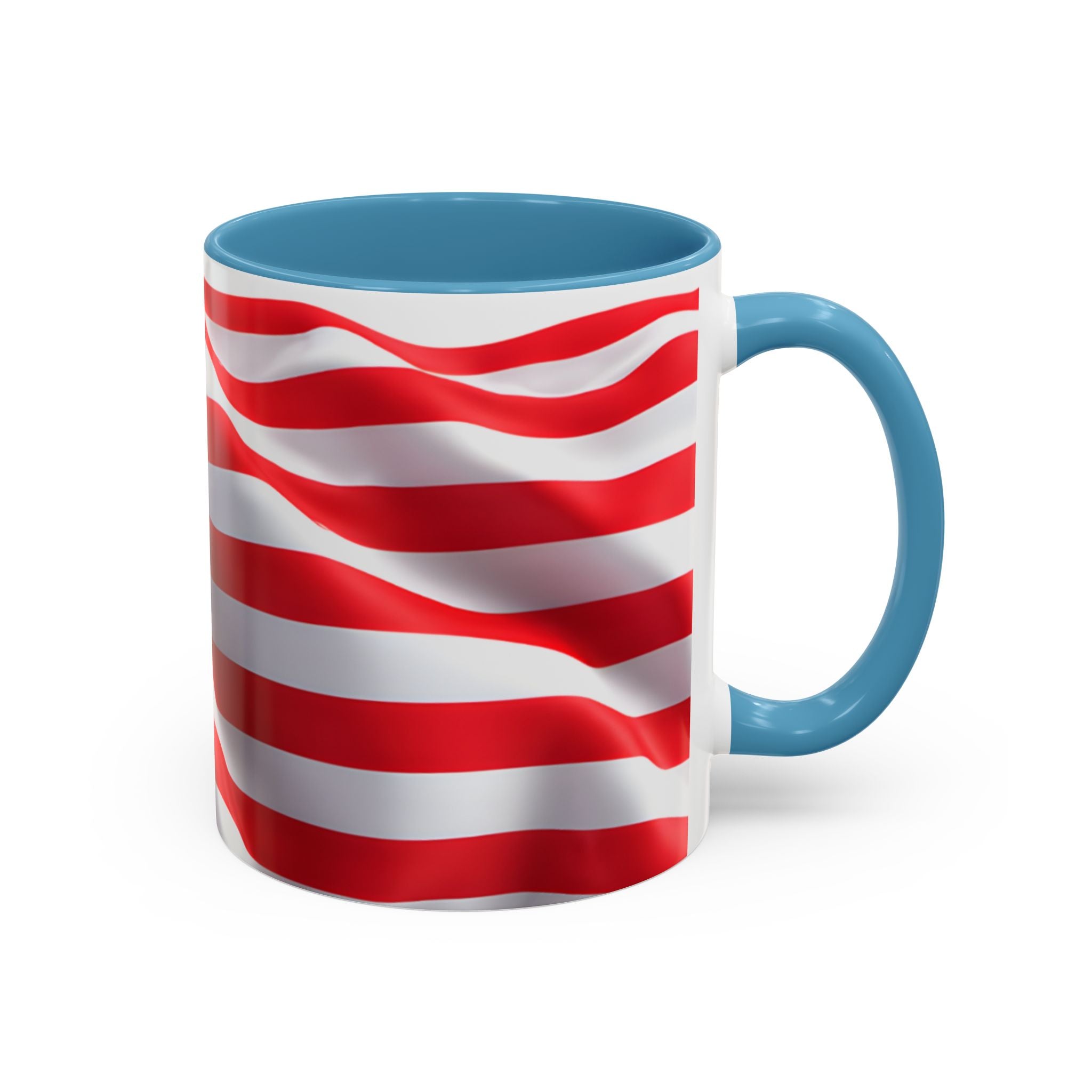 American Flag Accent Coffee Mug — Patriotic USA Stars & Stripes Ceramic Mug (11/15oz)