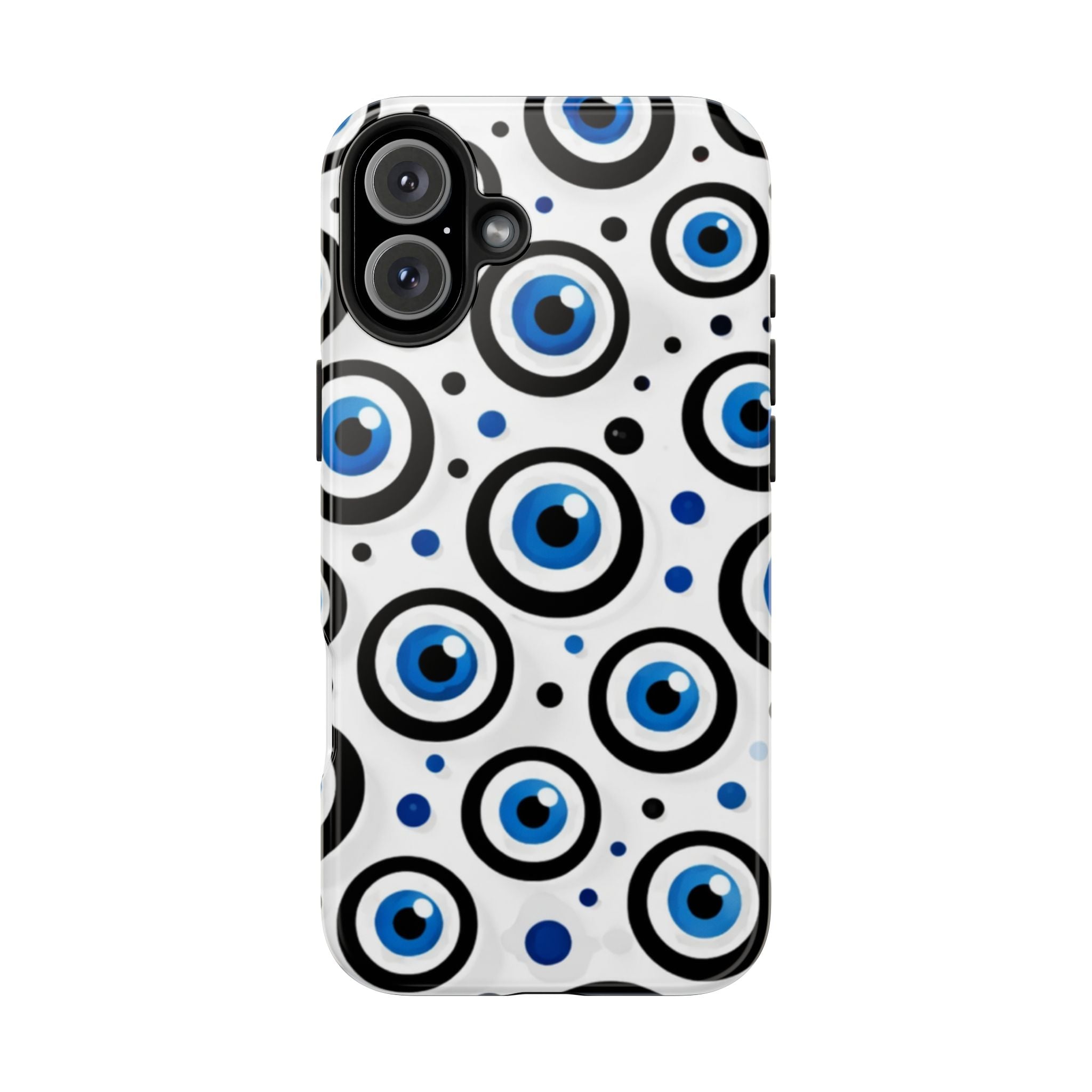 Blue Evil Eye Pattern Tough Phone Case — Protective Ceramic Nazar Design