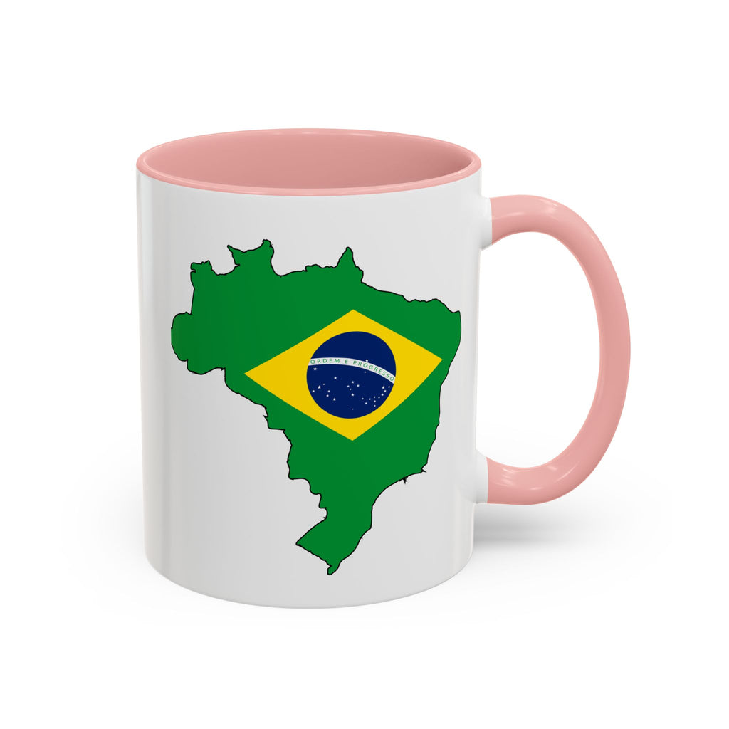 Brazil Map Coffee Mug — Brazilian Flag Accent 11/15oz