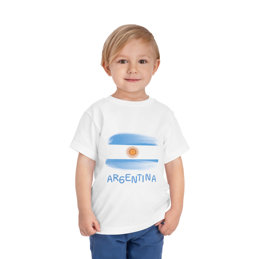 Argentina Toddler Tee — Painted Flag with Sun Emblem