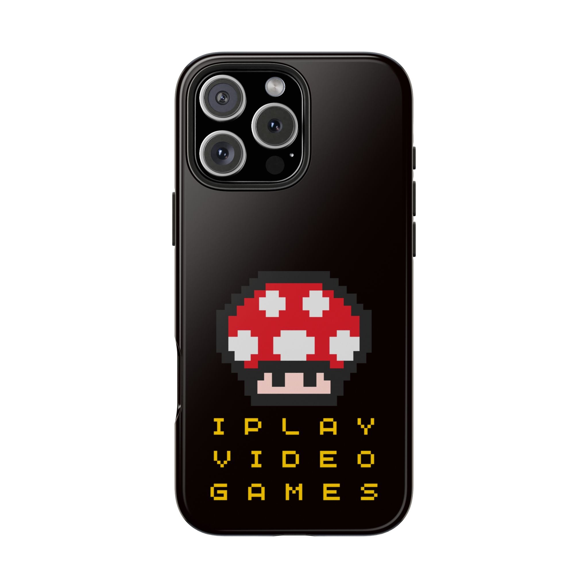 I Play Video Games Pixel Mushroom Phone Case — Tough Protective Gamer Case