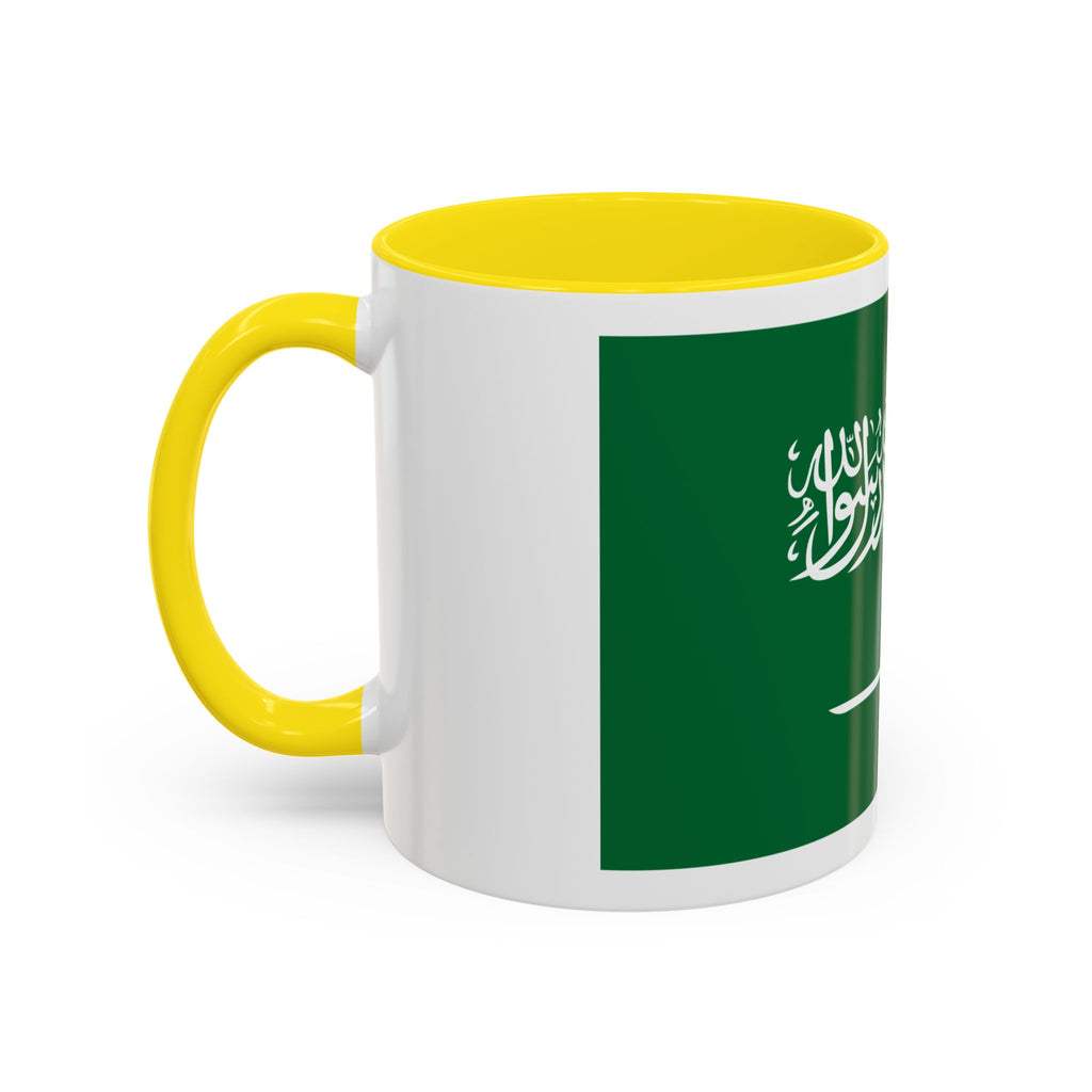Saudi Arabia Flag Accent Coffee Mug — Patriotic 11/15oz Ceramic