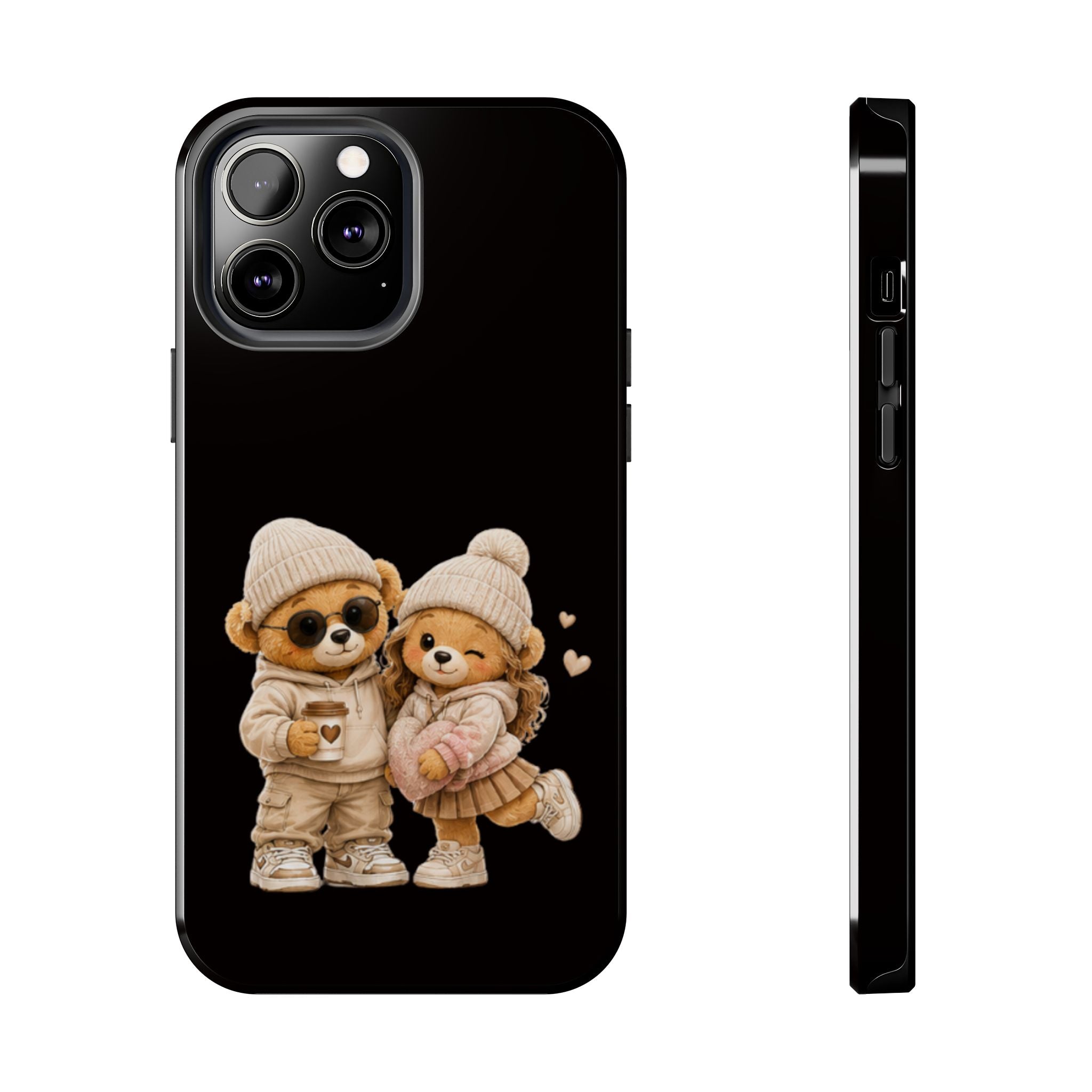 Cute Couple Bears Tough Phone Case — Cozy Winter Bear Phone Cover