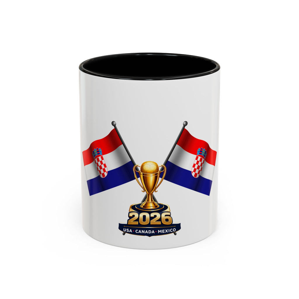 Croatia 2026 Soccer Fan Coffee Mug — Flags & Trophy Cup Design