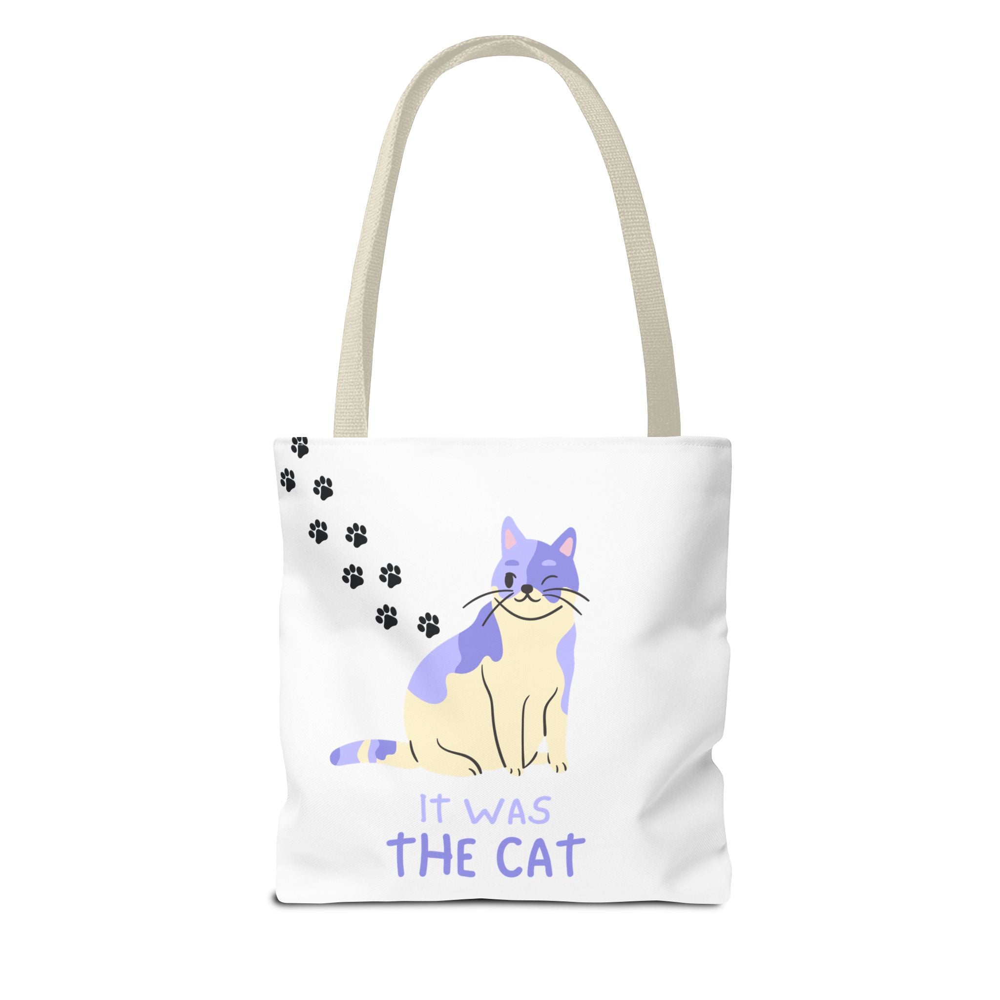 Cat Paw Print Tote — "It Wasn't Me" Funny Cat Tote Bag
