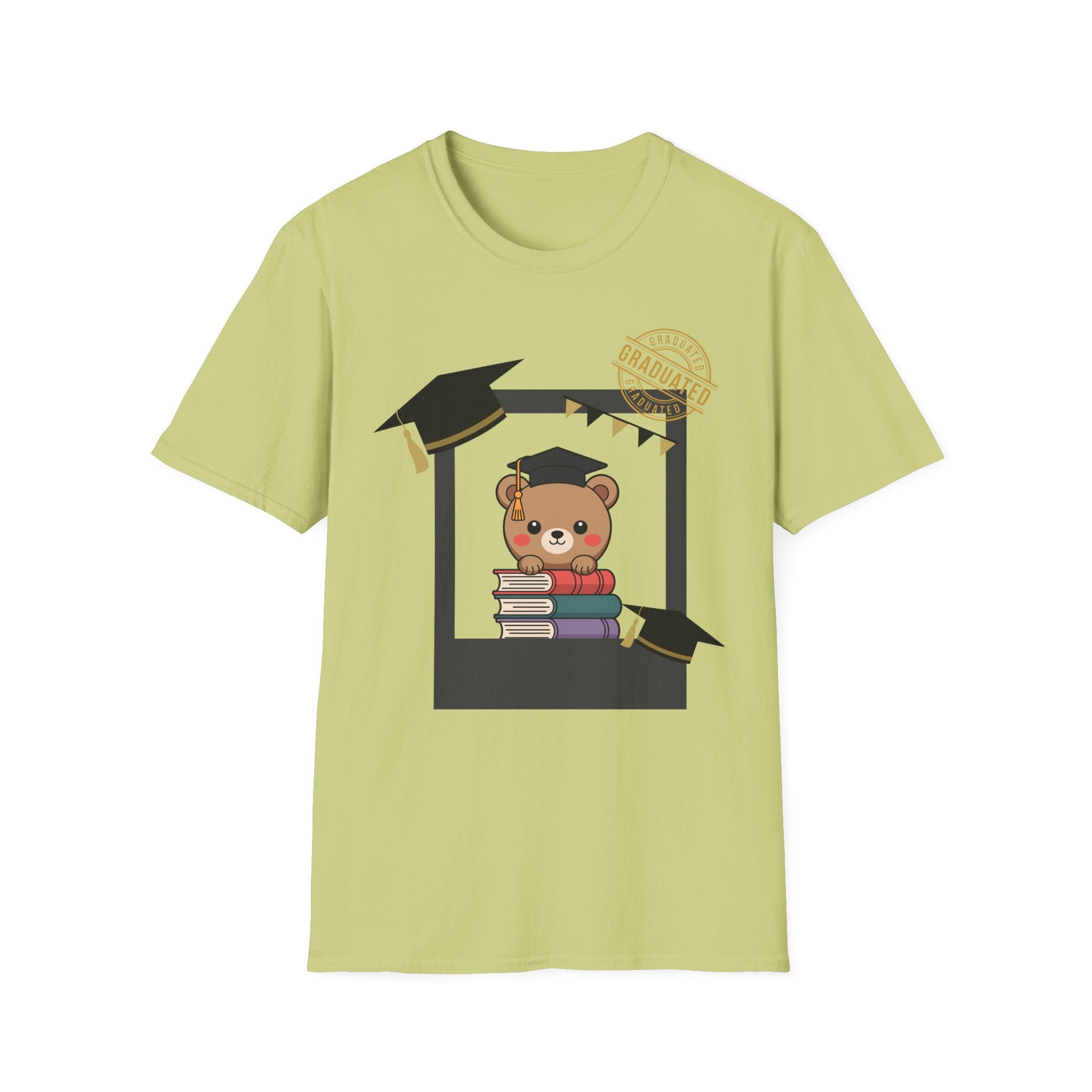 Graduation Bear T-Shirt — Cute Cap & Books Grad Tee for Kids