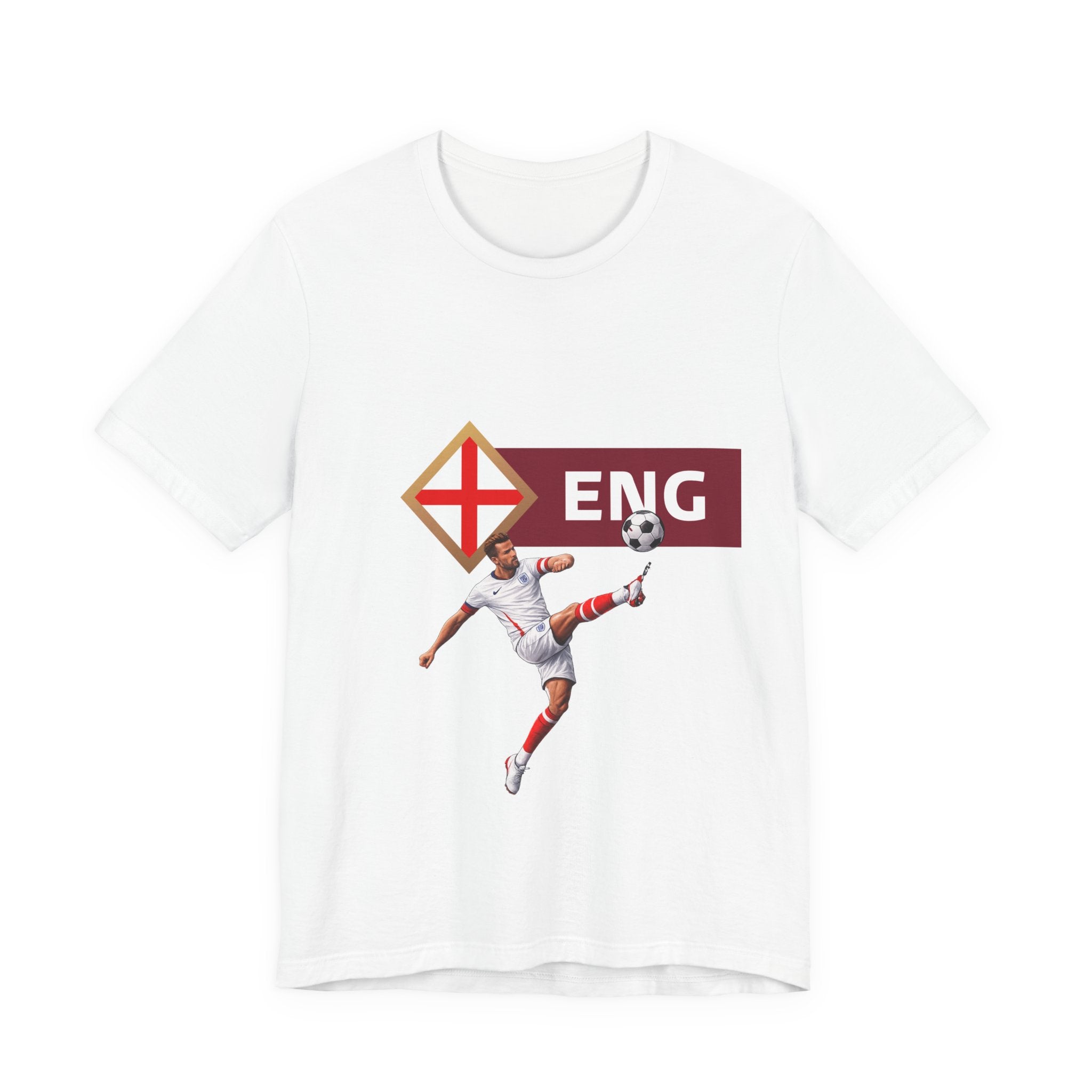 England Soccer Tee — ENG Football Fan Shirt with St George Flags