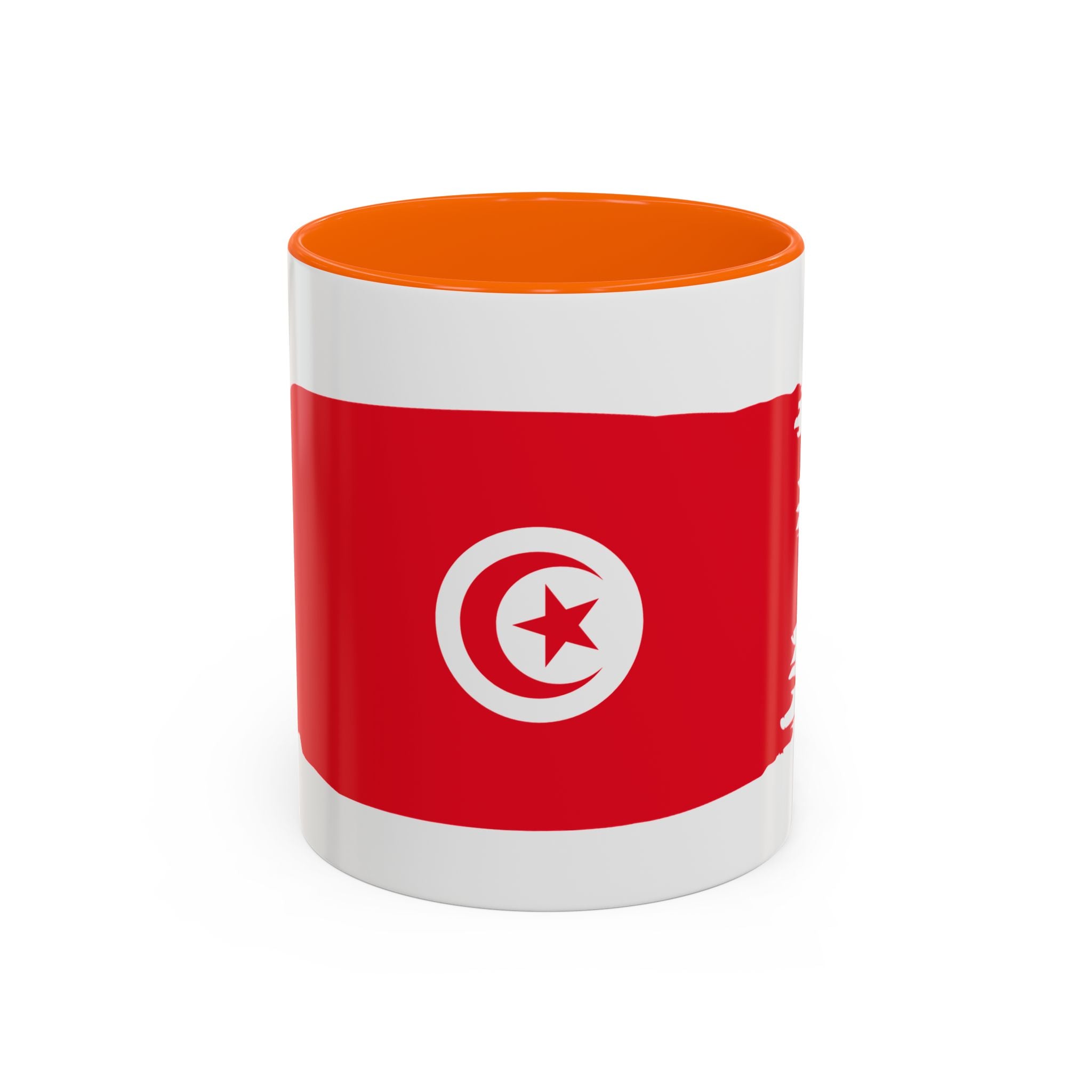 Tunisia Flag Accent Coffee Mug – Red Brushstroke Design (11/15oz)