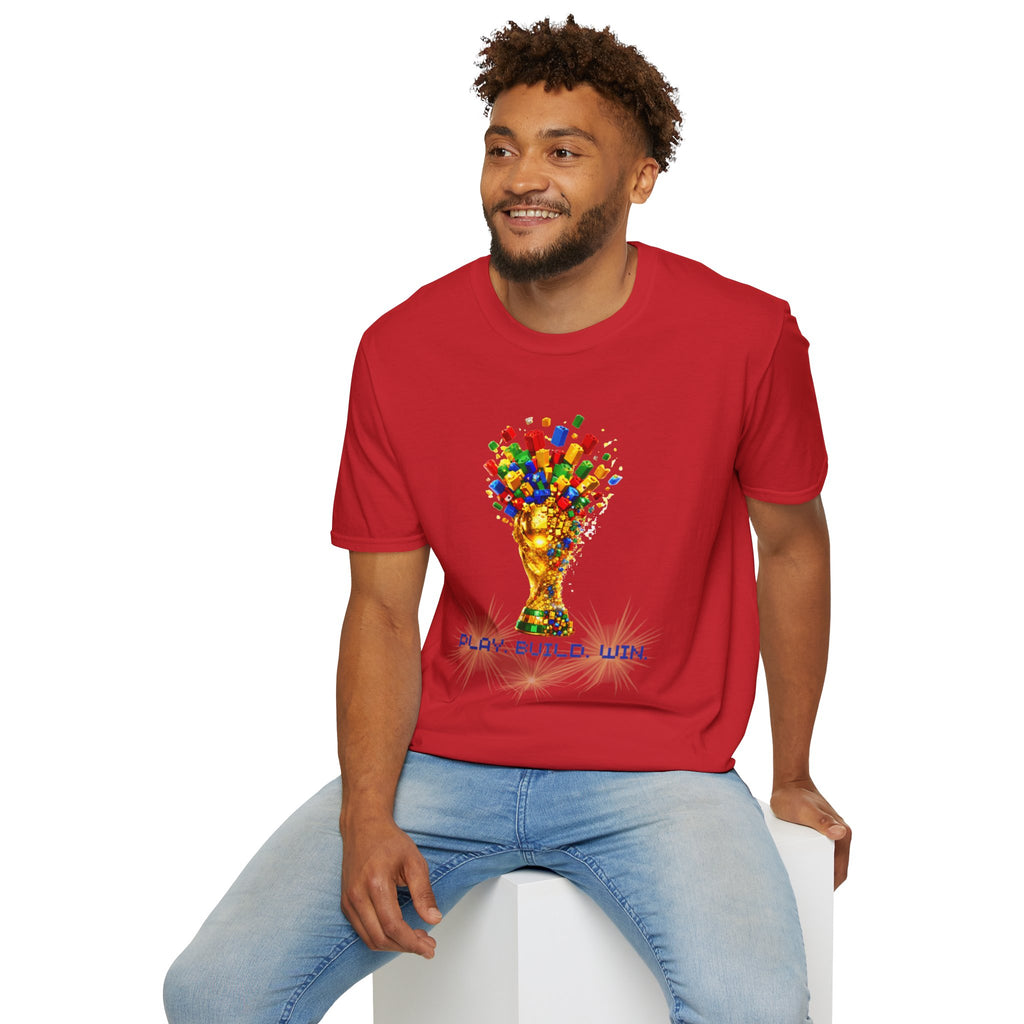 T-Shirt — Play. Build. Win. LEGO Trophy Graphic Tee