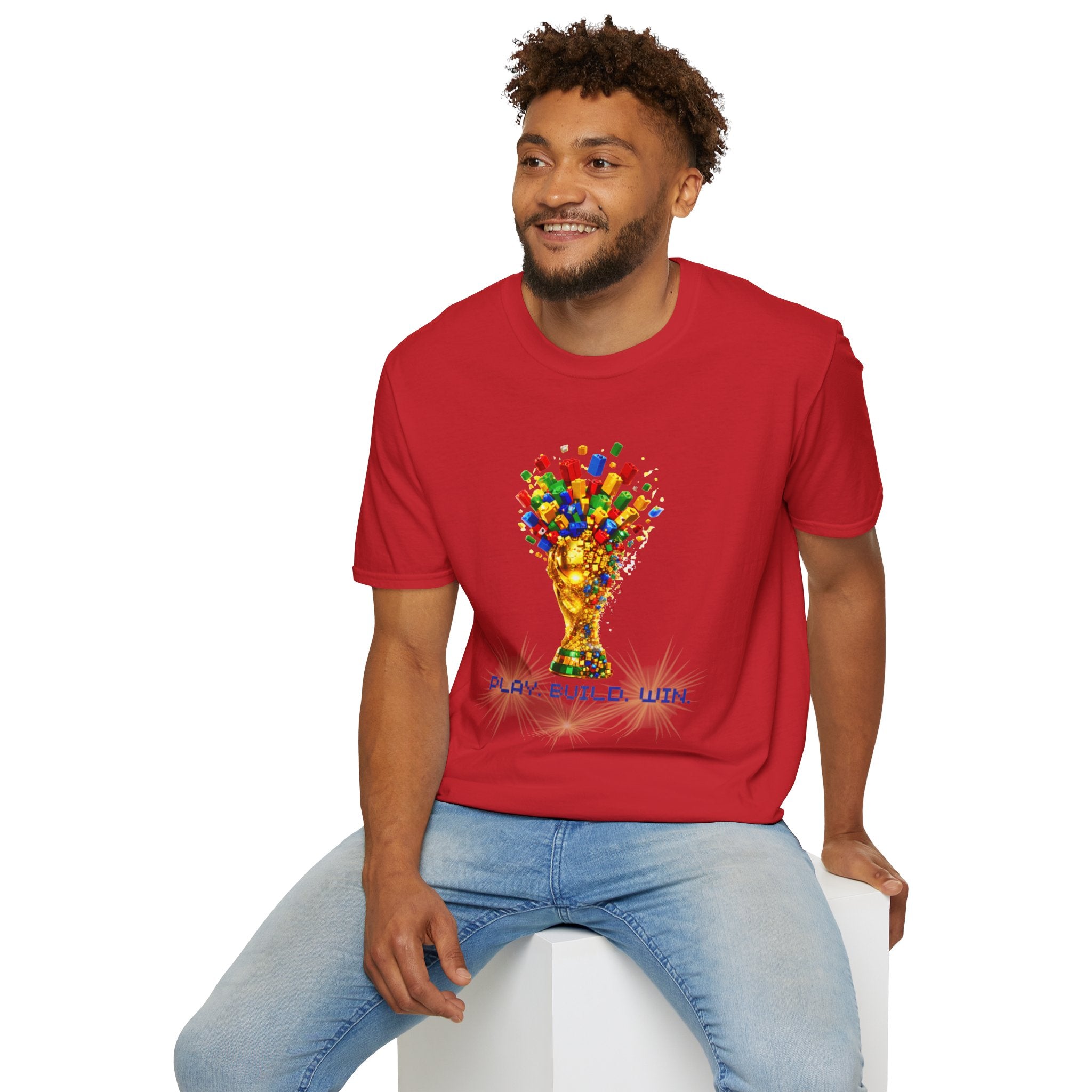 T-Shirt — Play. Build. Win. LEGO Trophy Graphic Tee