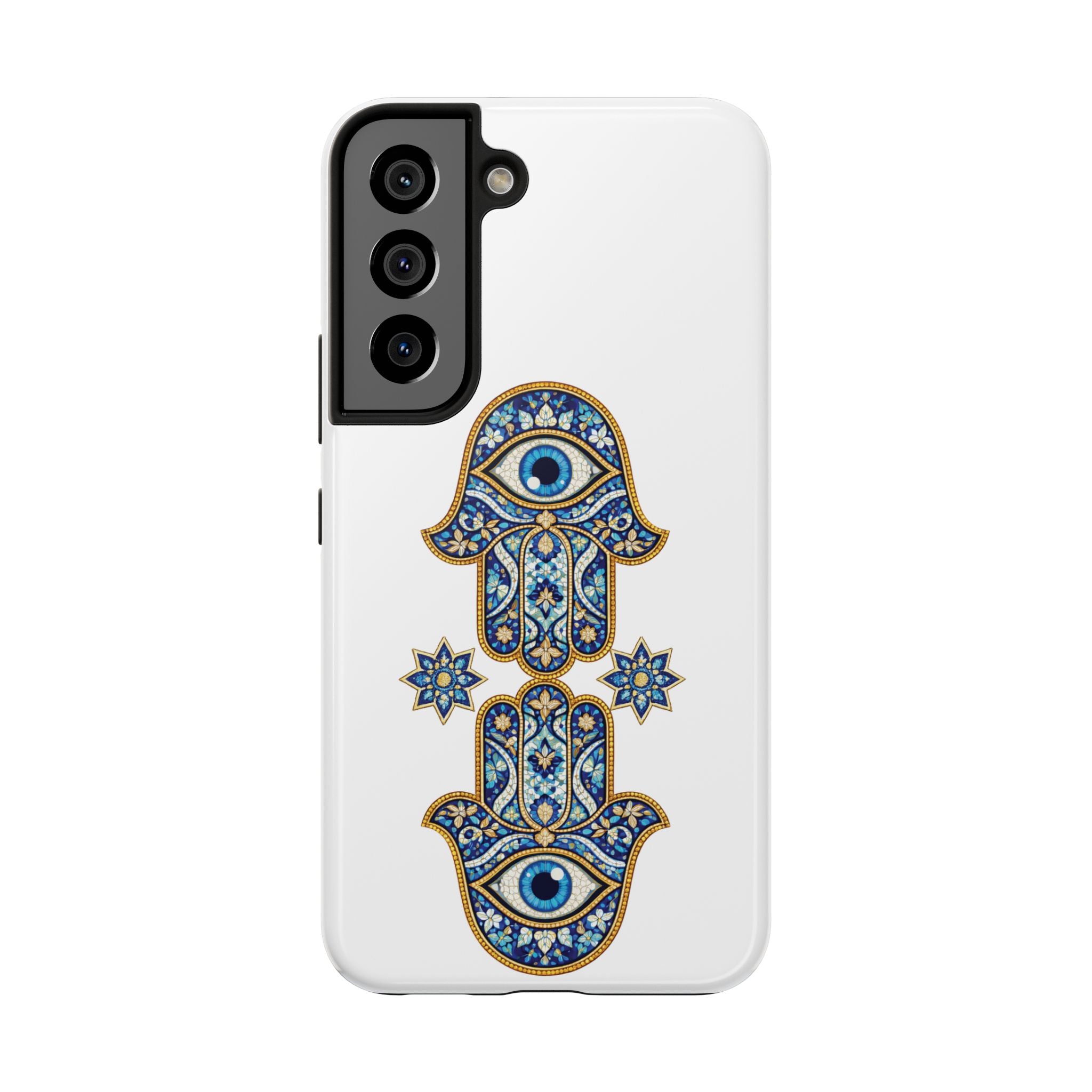 Hamsa Eye Tough Phone Case — Blue Mosaic Protective Phone Cover
