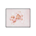 Pink Teddy Bear Baby Floor Mat — Cute Nursery Rug with Balloons