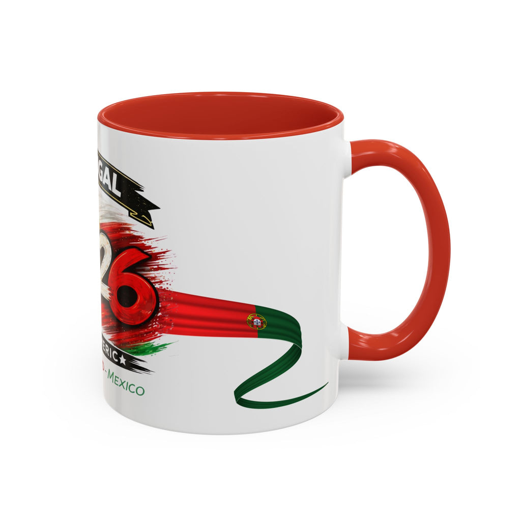 Portugal 2026 Soccer Cup Accent Coffee Mug — USA England Mexico Host Nations