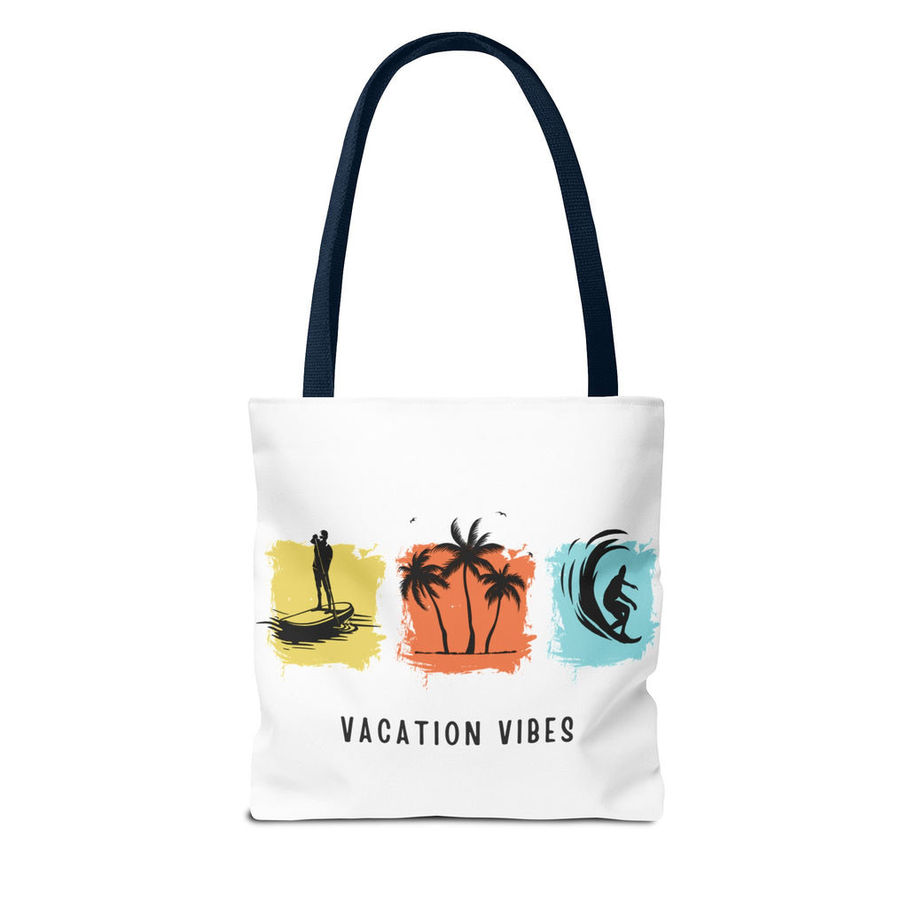 Vacation Vibes Tote Bag — Beach Palm Surf Graphic Tote