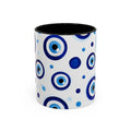 Evil Eye Accent Coffee Mug – Blue Nazar Protection Ceramic Cup (11/15oz)