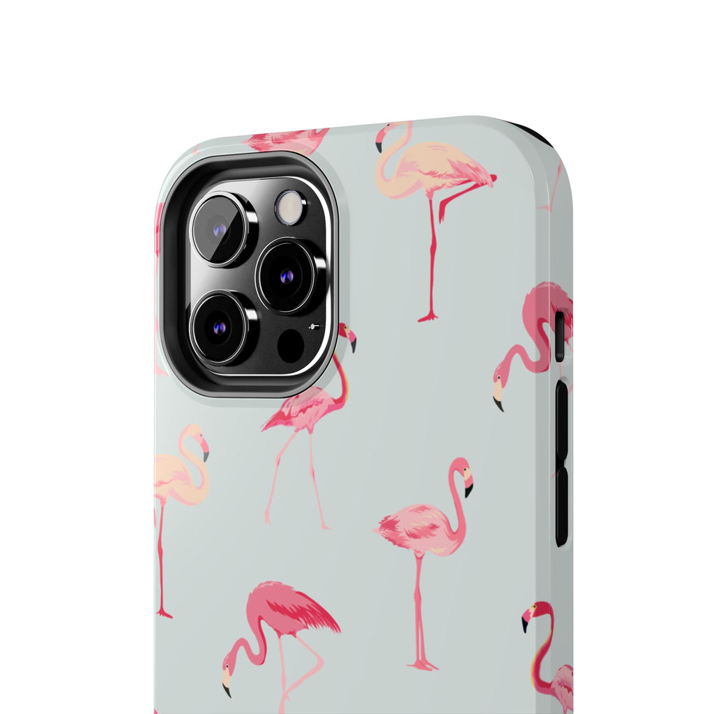 Flamingo Pattern Tough Phone Case — Cute Pink Birds Protective Phone Cover