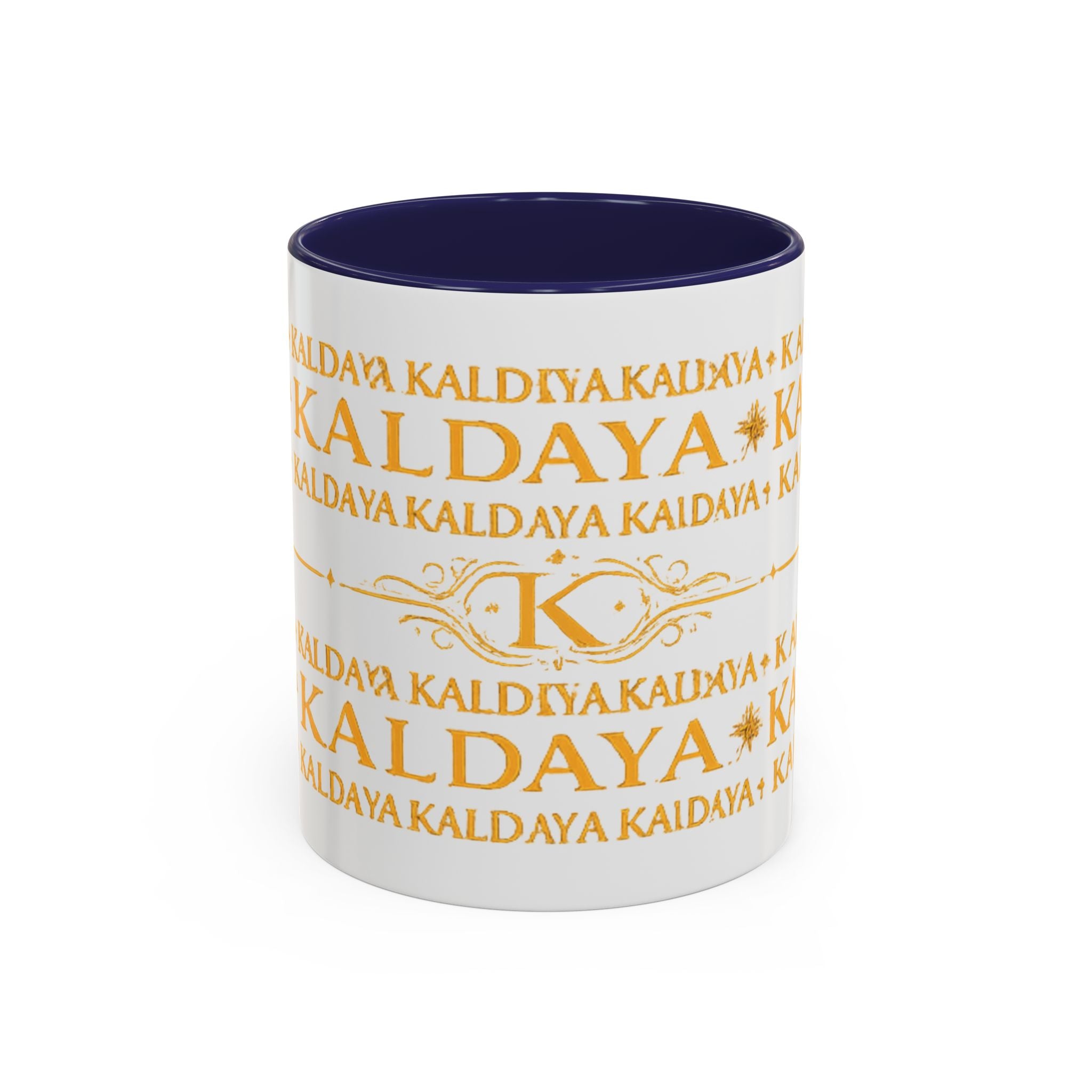 KALDAYA Monogram Accent Coffee Mug – Gold Script 11/15oz