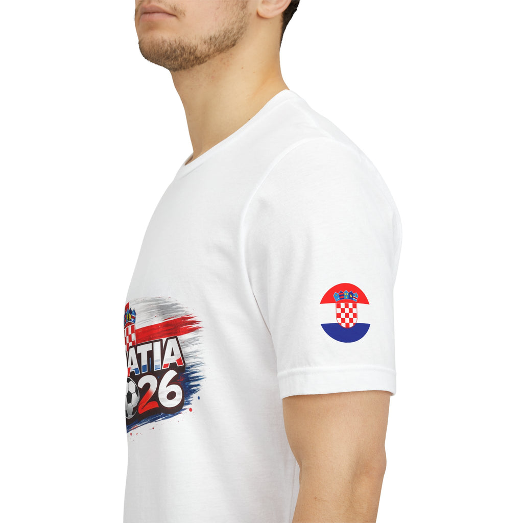 Croatia 2026 Soccer Fan Tee — Croatian Flag Ribbon Football Jersey Shirt