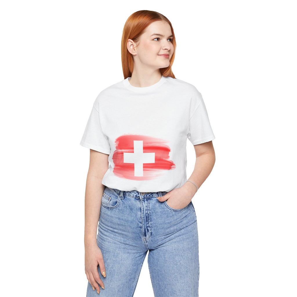 Swiss Flag T-Shirt — SUI Crest Short Sleeve Tee