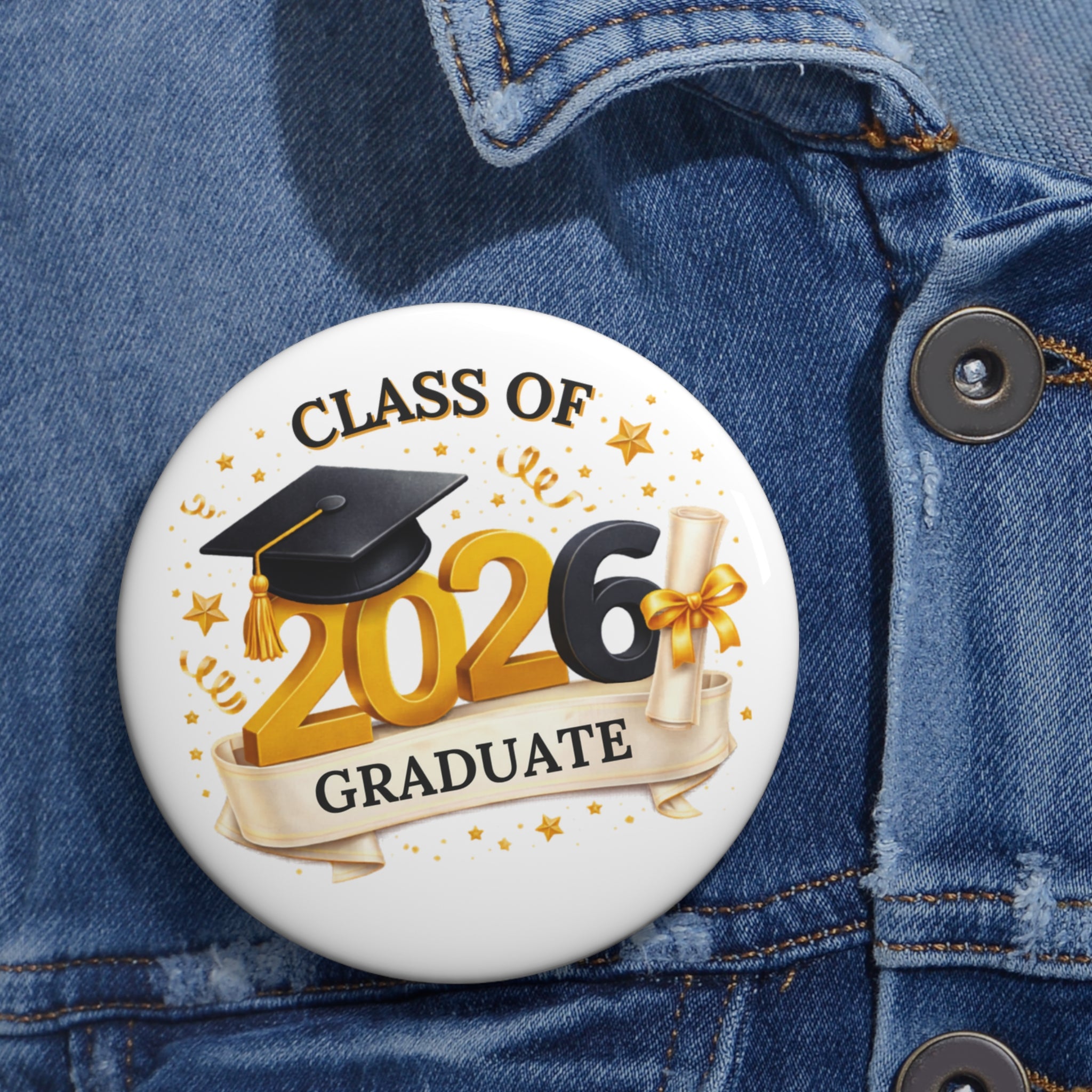 Graduate 2026 Pin Button — Class of 2026 Graduation Badge