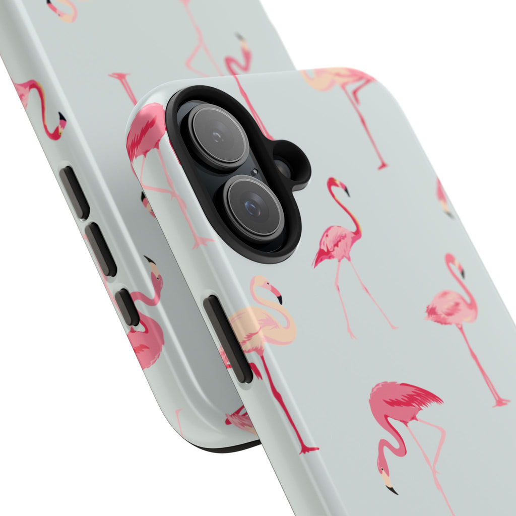 Flamingo Pattern Tough Phone Case — Cute Pink Birds Protective Phone Cover