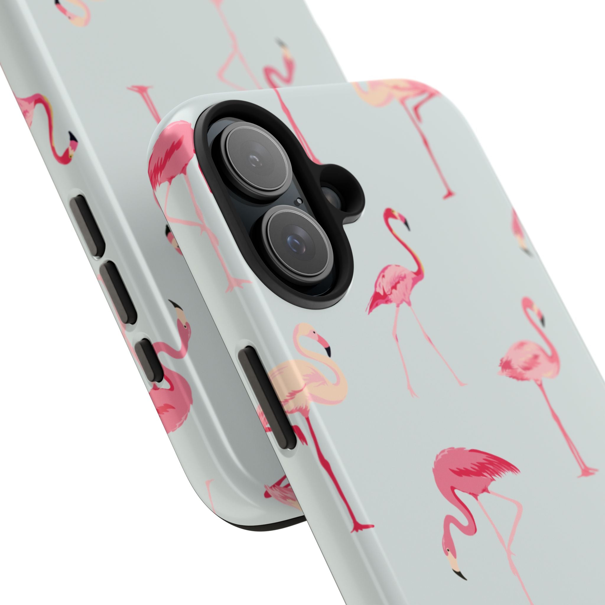 Flamingo Pattern Tough Phone Case — Cute Pink Birds Protective Phone Cover