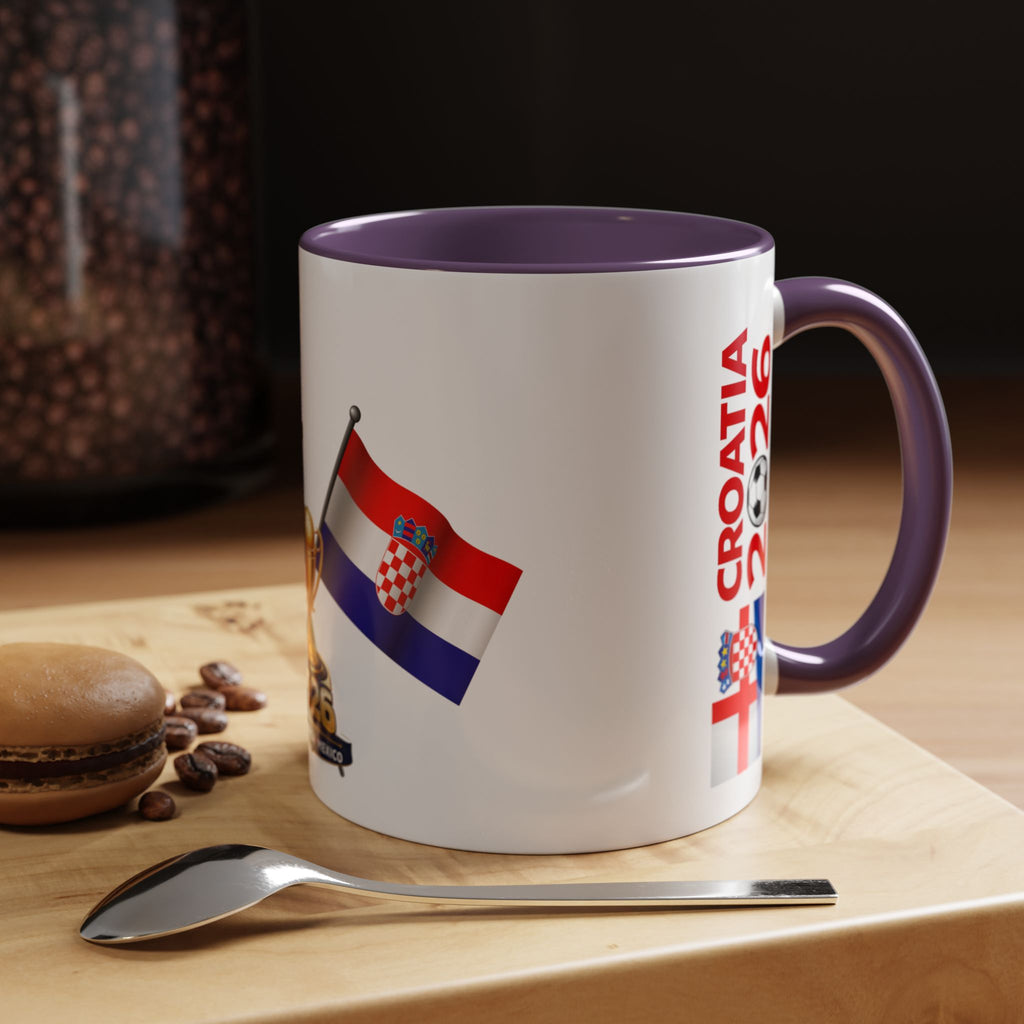 Croatia 2026 Soccer Fan Coffee Mug — Flags & Trophy Cup Design