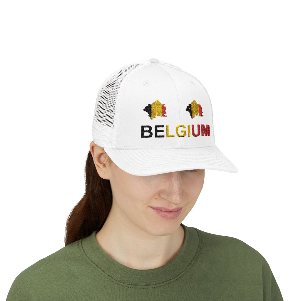 Belgium Flag Trucker Cap — Embroidered 'BELGIUM' Snapback Hat