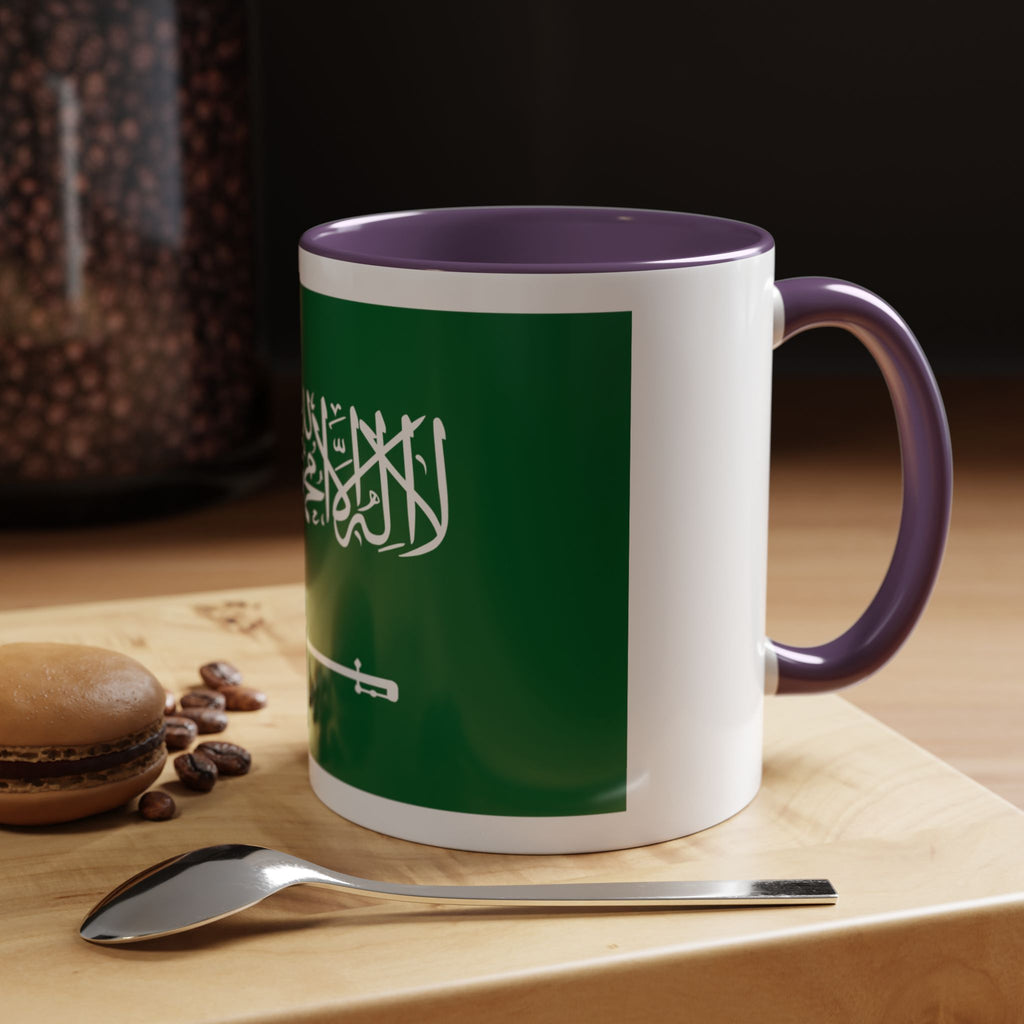 Saudi Arabia Flag Accent Coffee Mug — Patriotic 11/15oz Ceramic