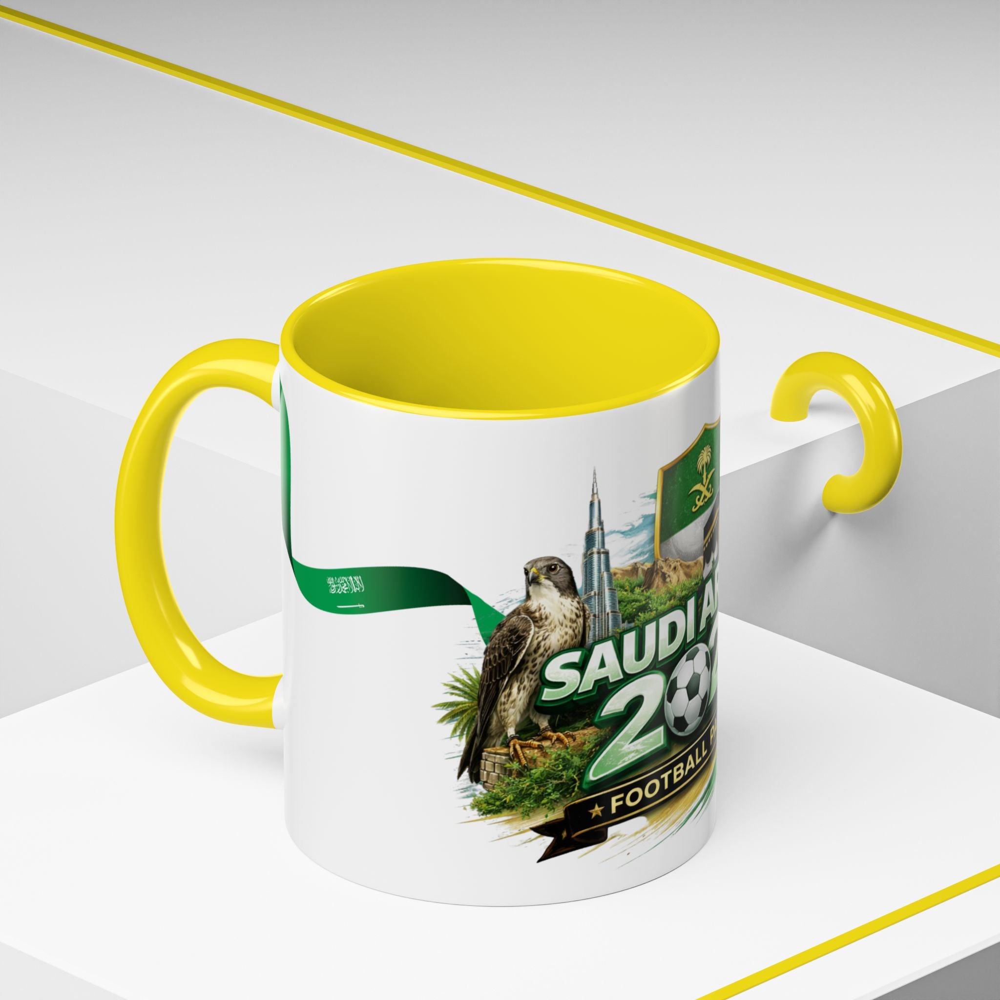 Saudi Arabia 2026 Football Passion Accent Coffee Mug – Cup Soccer Fan Gift