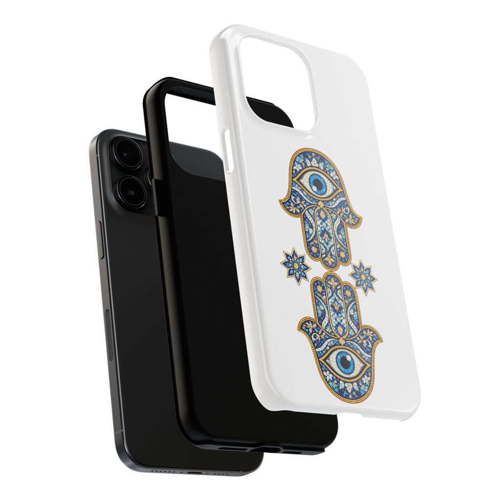 Hamsa Eye Tough Phone Case — Blue Mosaic Protective Phone Cover