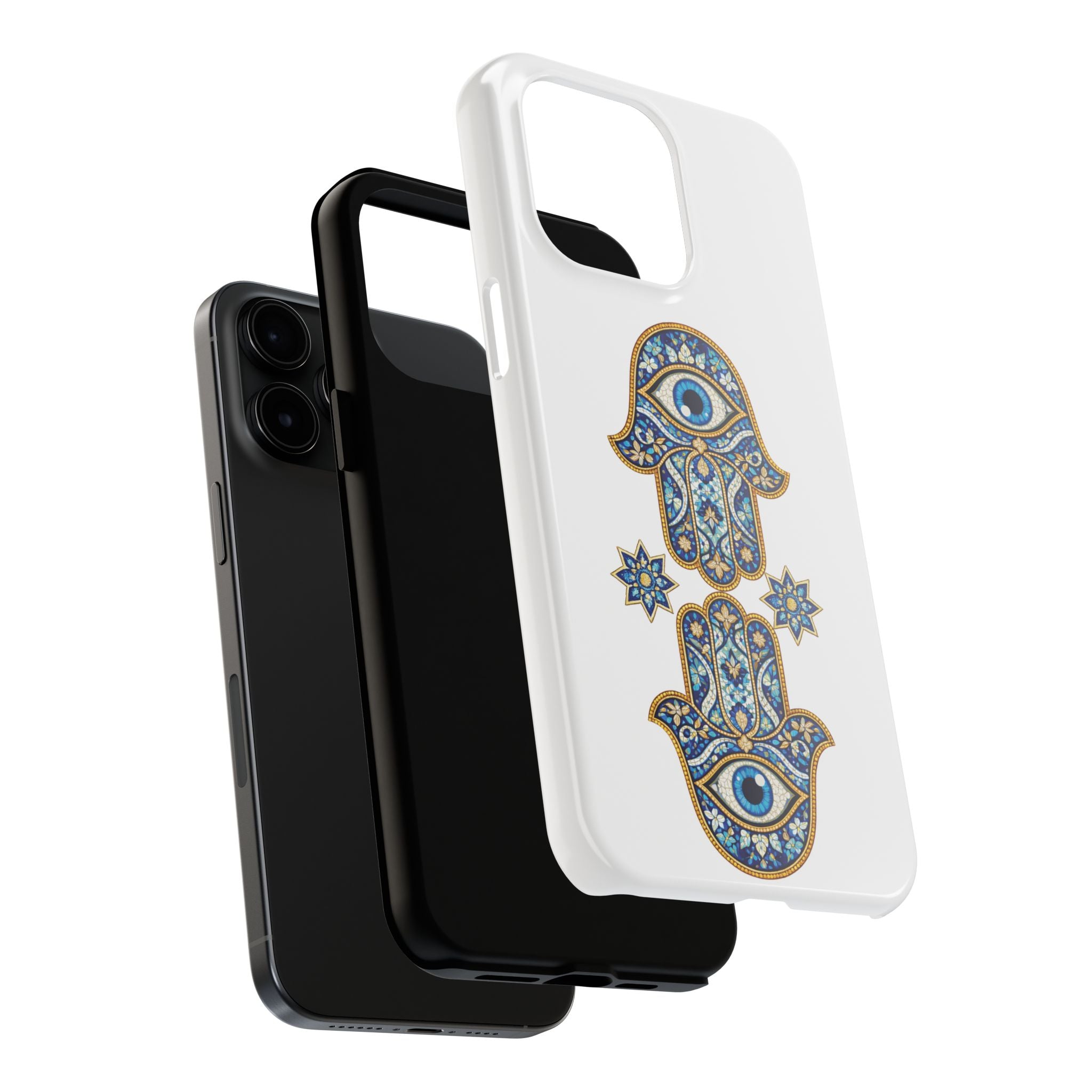 Hamsa Eye Tough Phone Case — Blue Mosaic Protective Phone Cover
