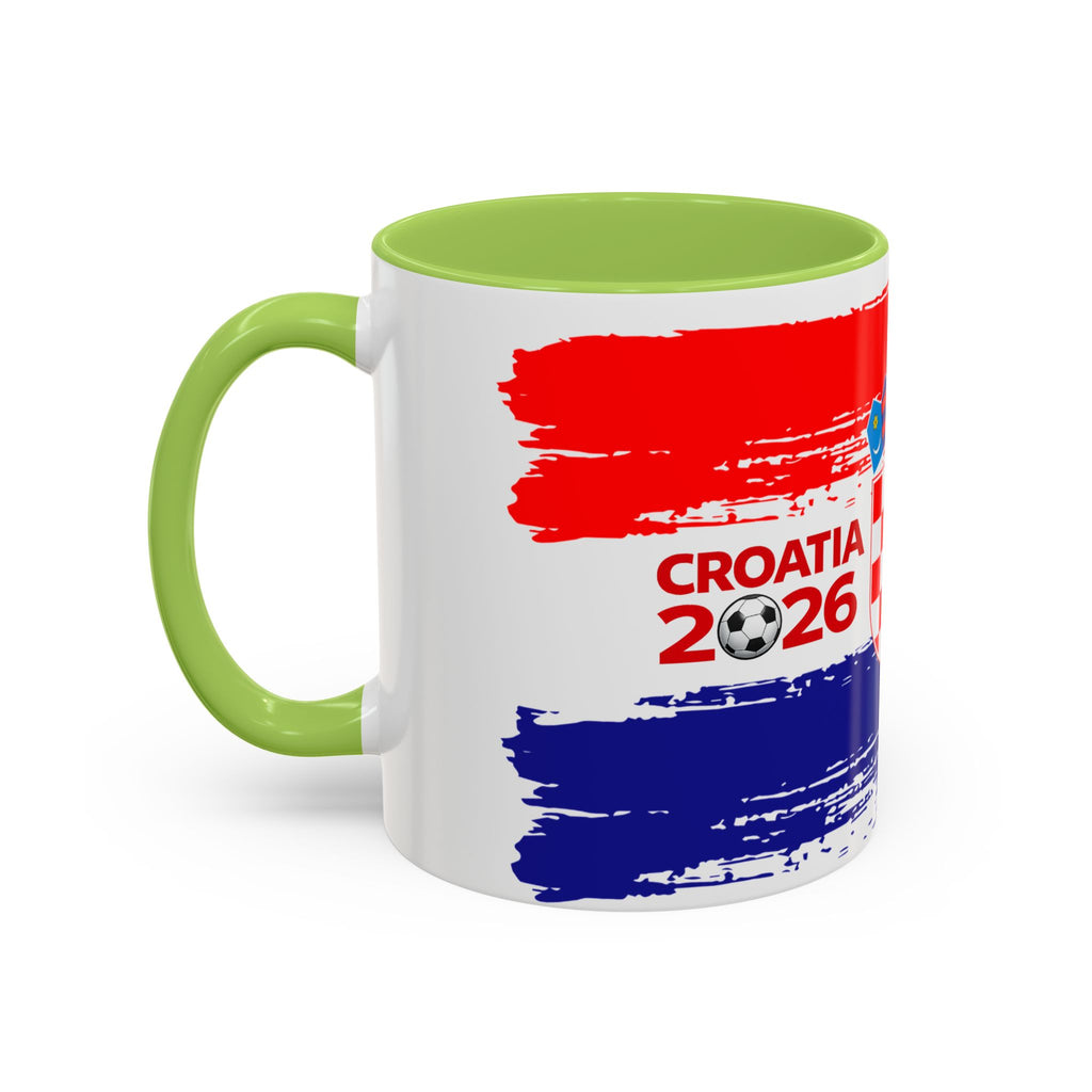 Croatia 2026 Accent Coffee Mug – Red White Blue Crest Soccer Fan Gift