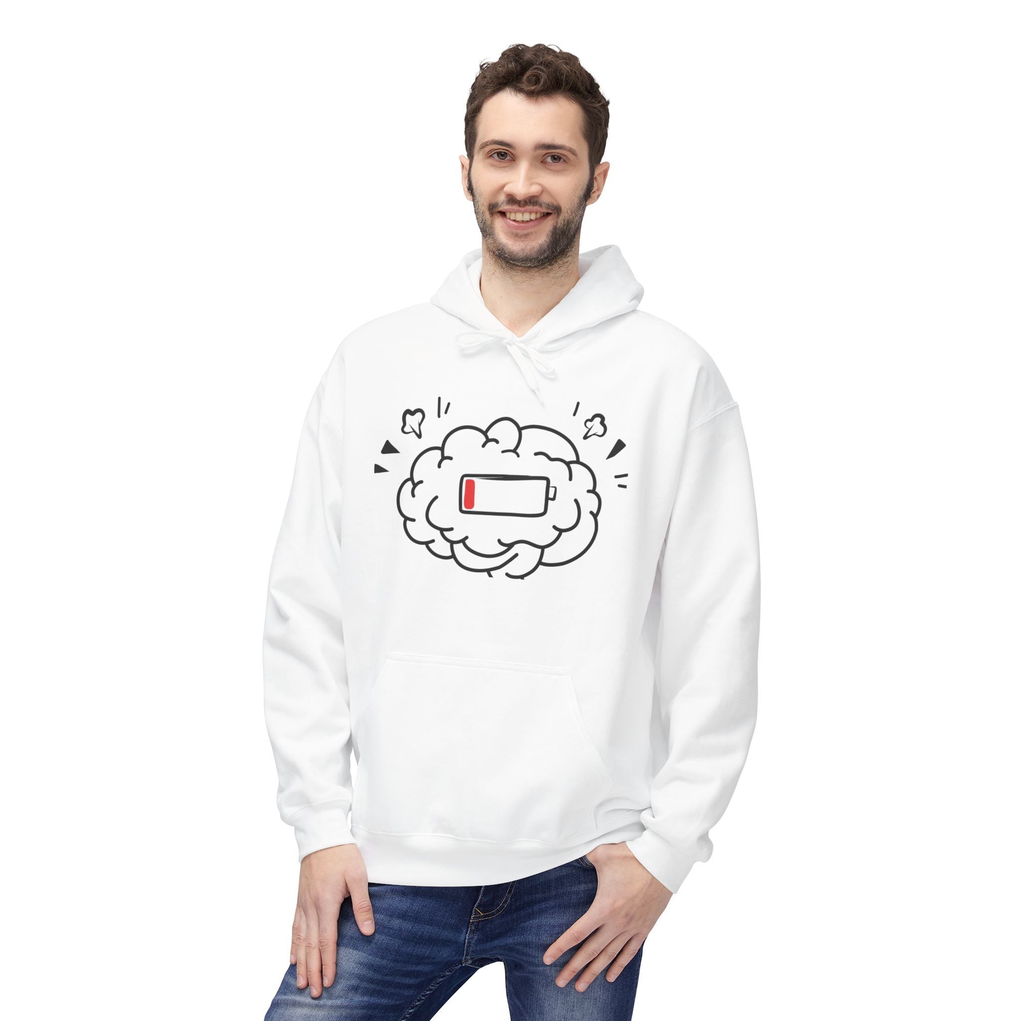 Low Battery Human Unisex Midweight Softstyle Fleece Hoodie