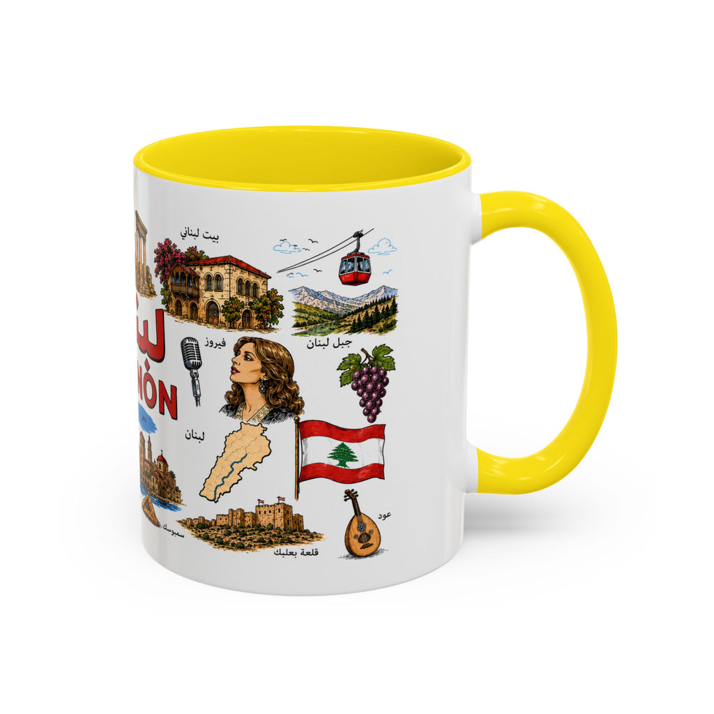 Lebanon Accent Coffee Mug – Vintage Lebanese Landmarks & Icons (11oz)
