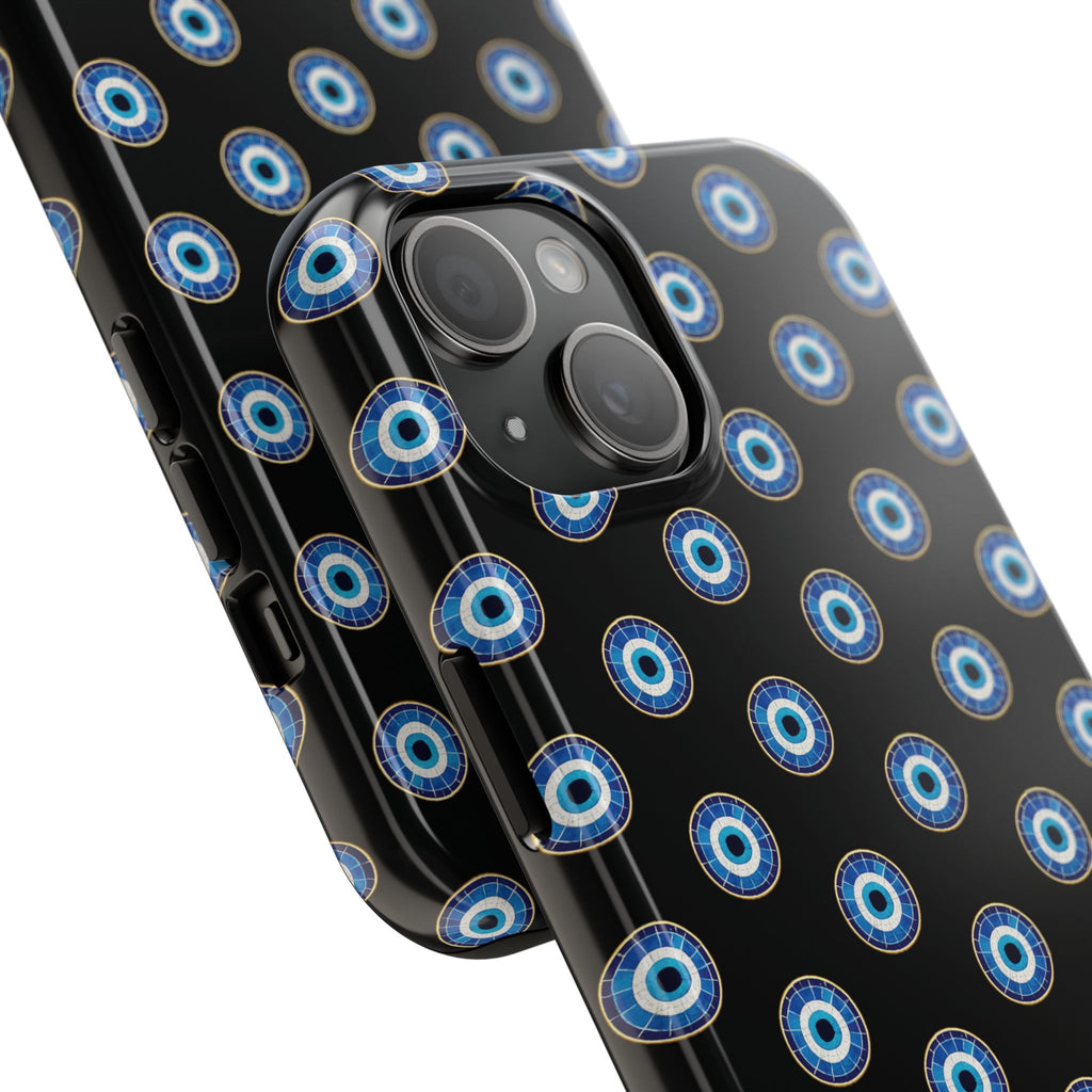 Evil Eye Pattern Tough Phone Case — Protective Blue Nazar Design