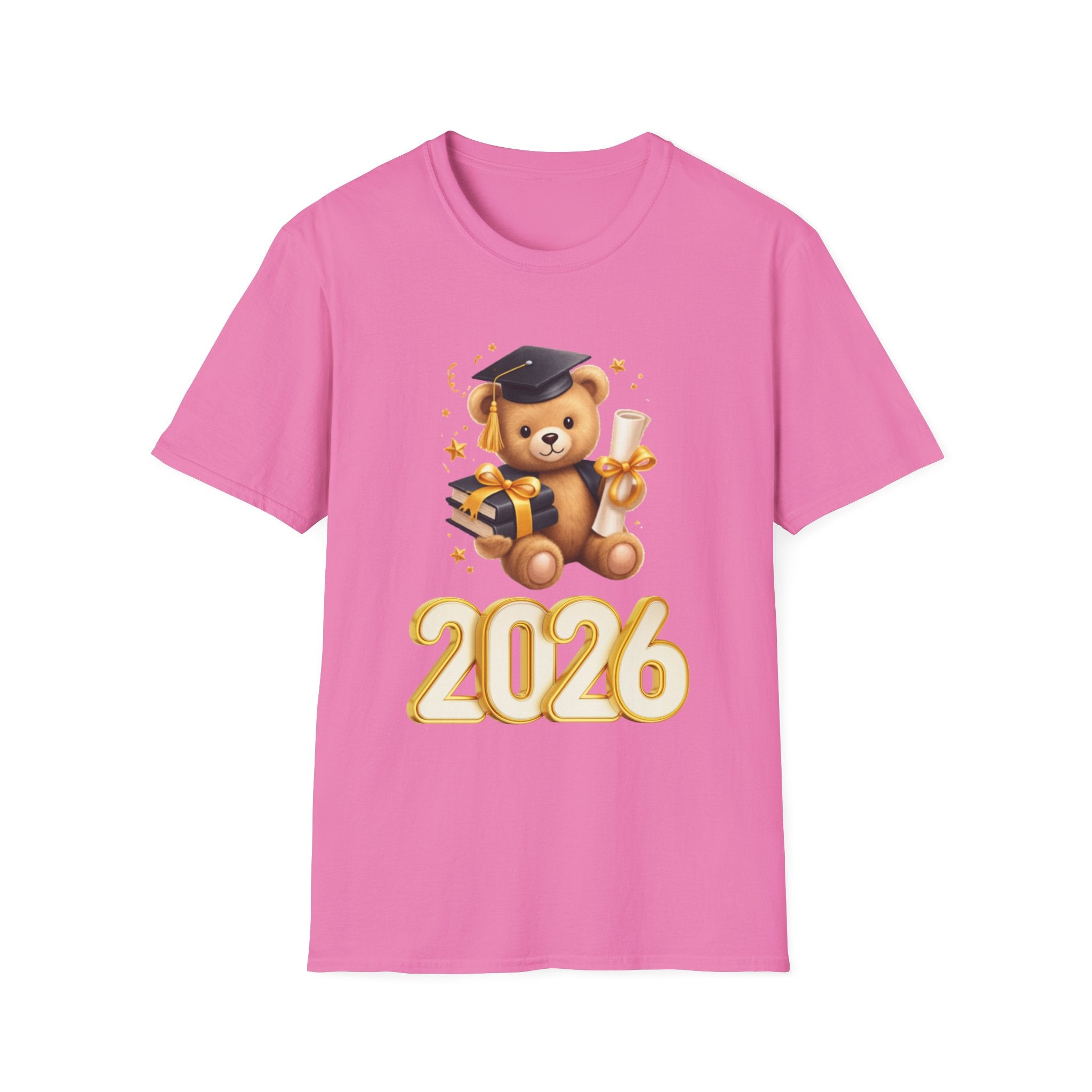 2026 Graduation Bear T-Shirt — Cute Teddy Grad Cap & Diploma Tee