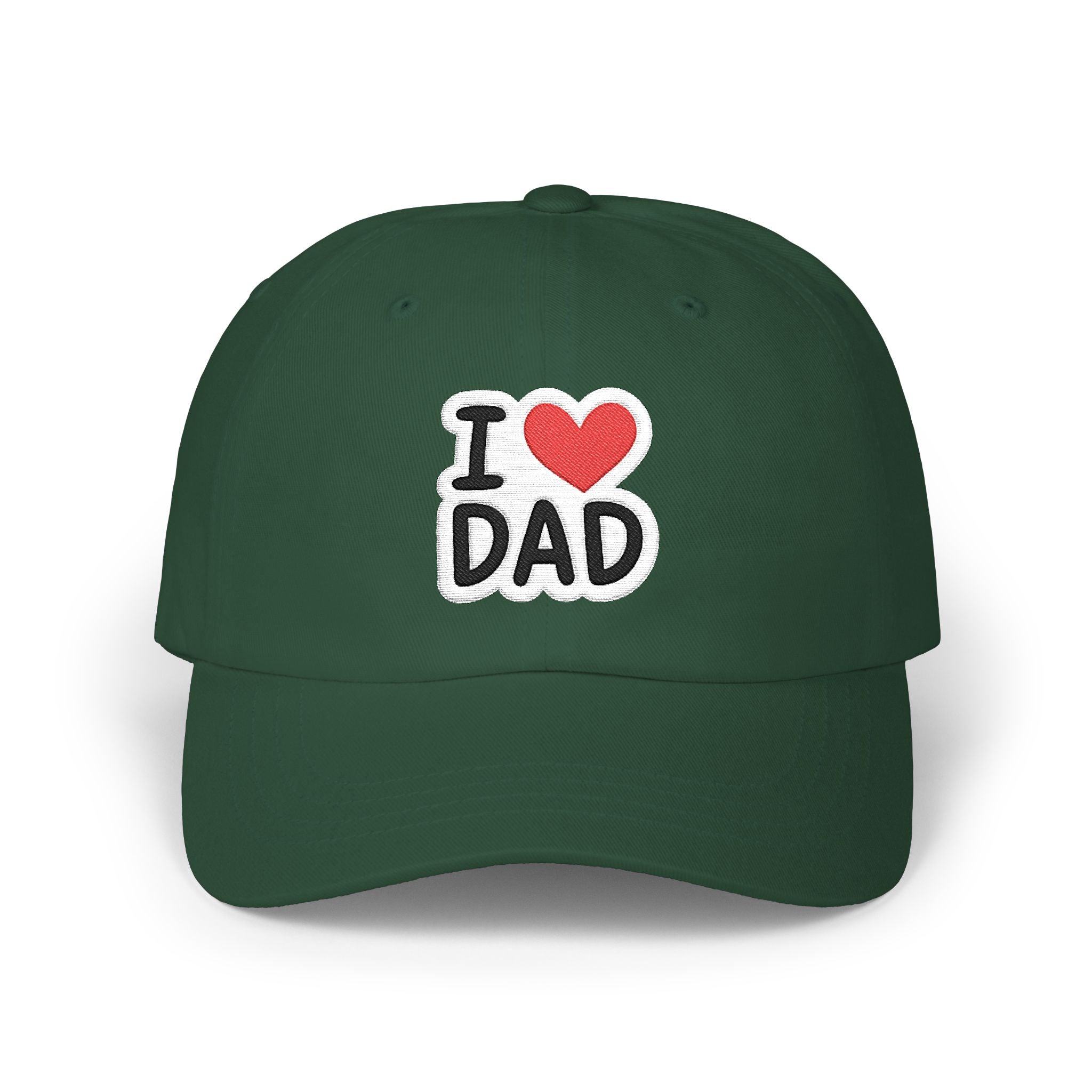 I  DAD Embroidered Dad Cap — Classic White Baseball Hat for Father’s Day
