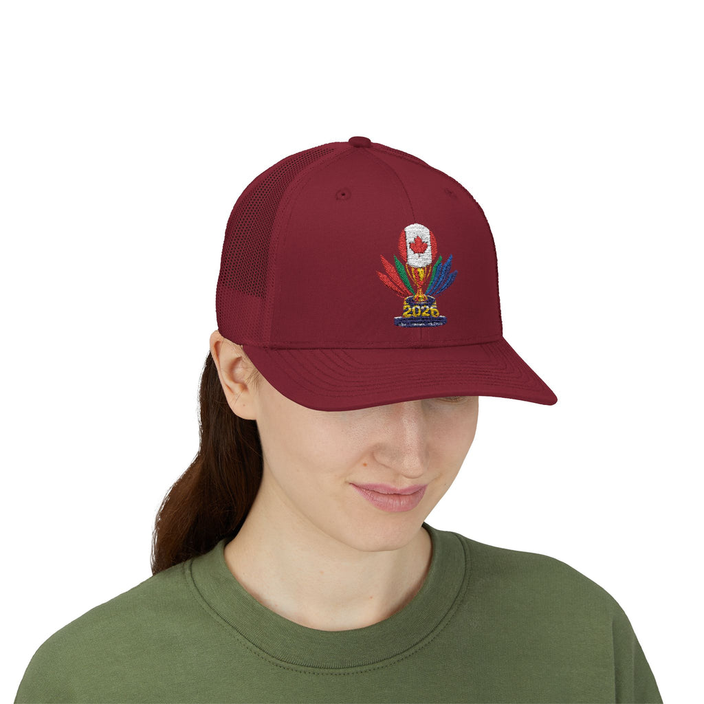 Embroidered Colorful Trophy Trucker Cap - Snapback Mesh Hat
