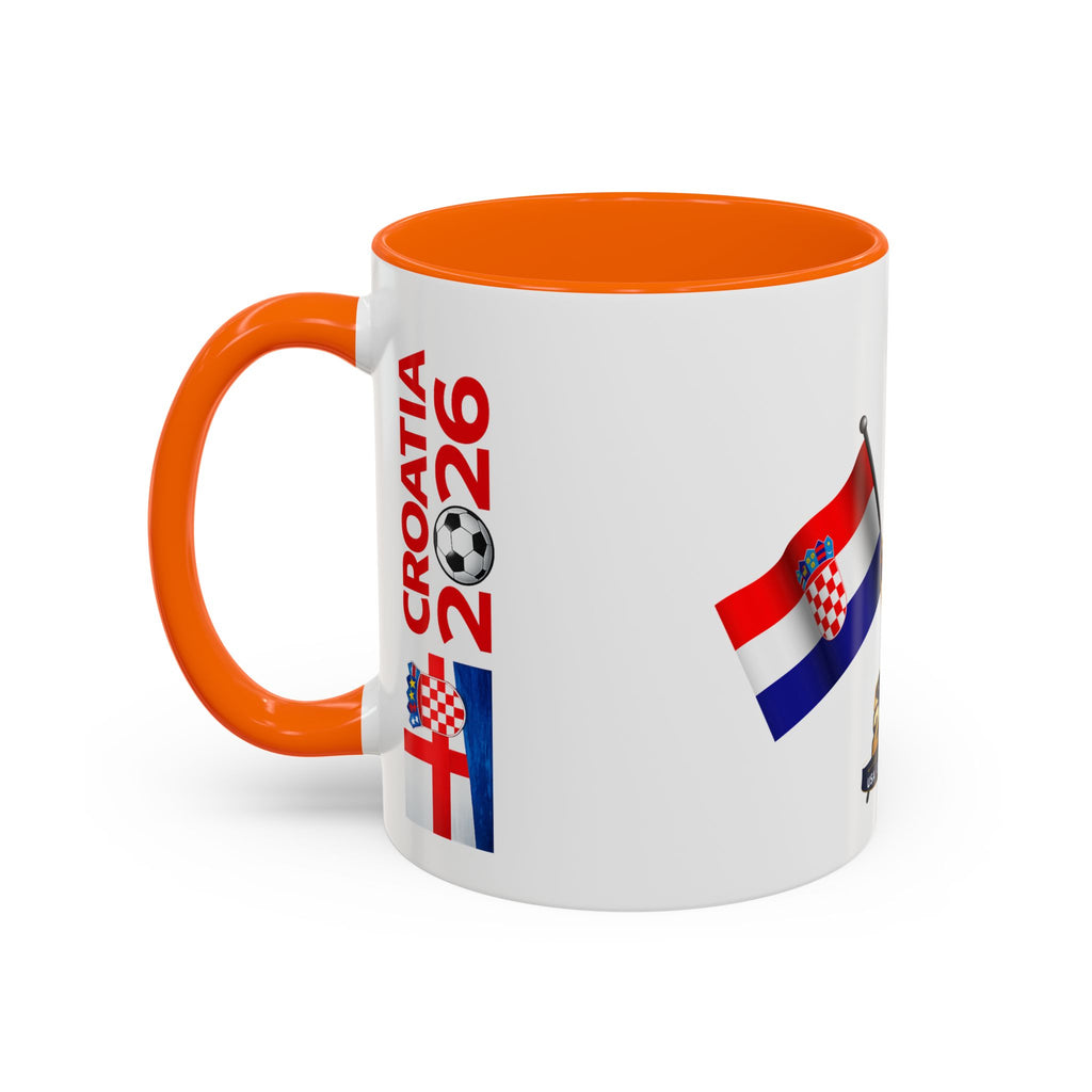Croatia 2026 Soccer Fan Coffee Mug — Flags & Trophy Cup Design