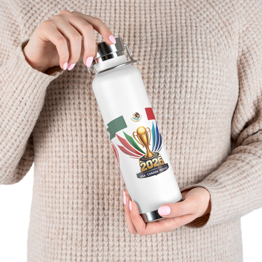 2026 Copa América Mexico Flag Insulated Bottle – 22oz Vacuum Thermos