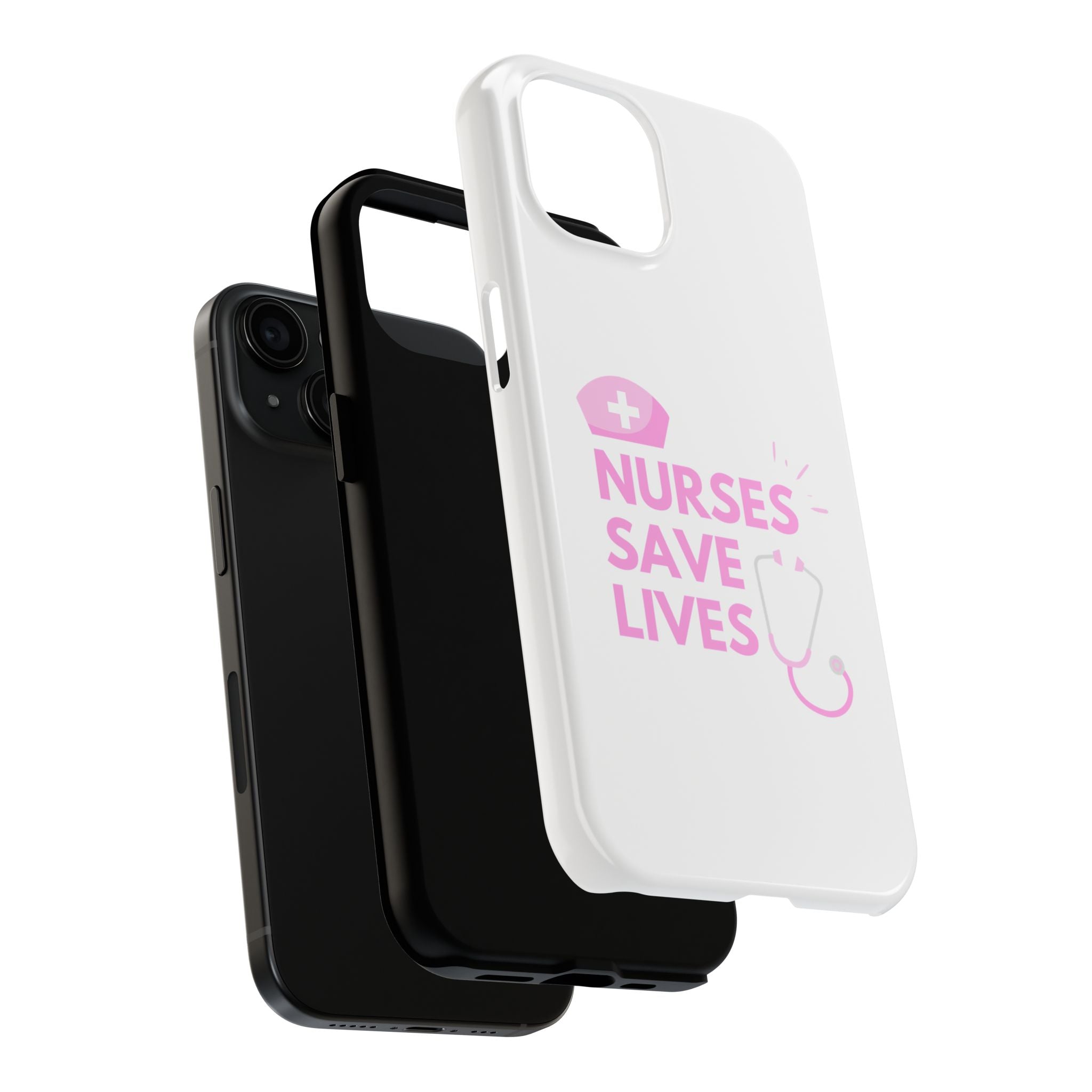 Tough Phone Case — 'Nurses Save Lives' Pink Stethoscope Design