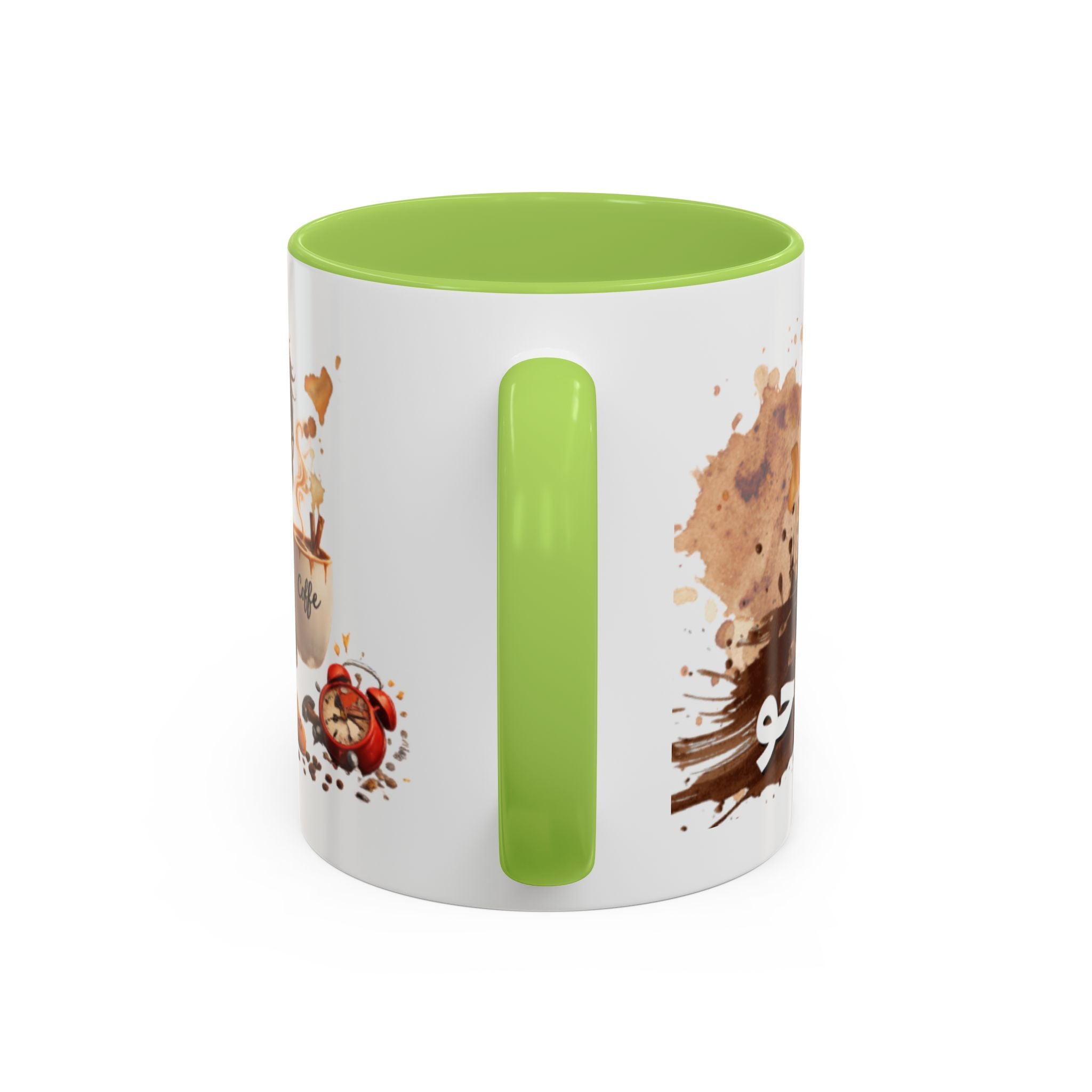 Cute Coffee Girl Accent Mug — Arabic Script Coffee Design (11/15oz)