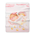Baby Girl Sherpa Blanket — Sleeping Baby on Cloud Nursery Throw