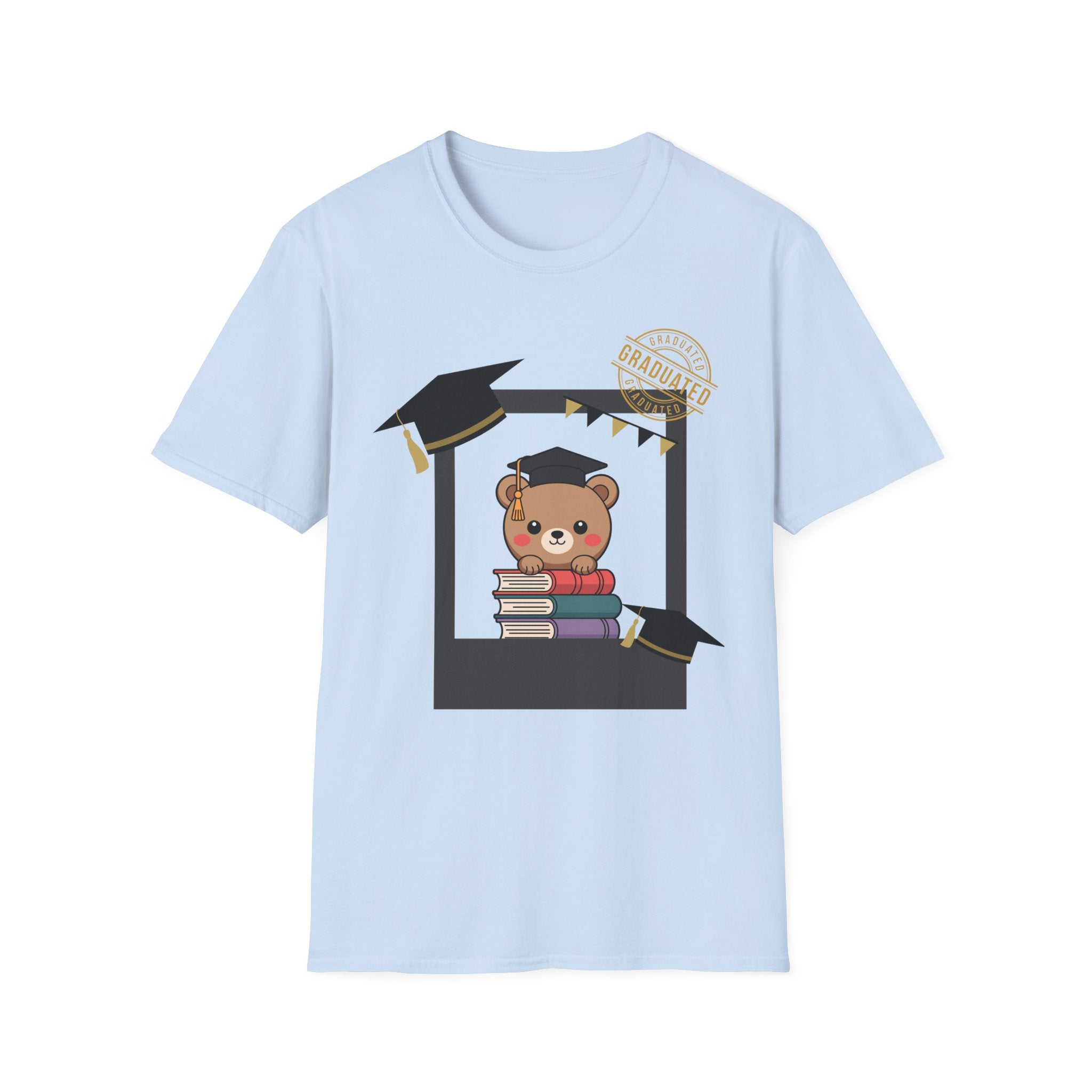 Graduation Bear T-Shirt — Cute Cap & Books Grad Tee for Kids