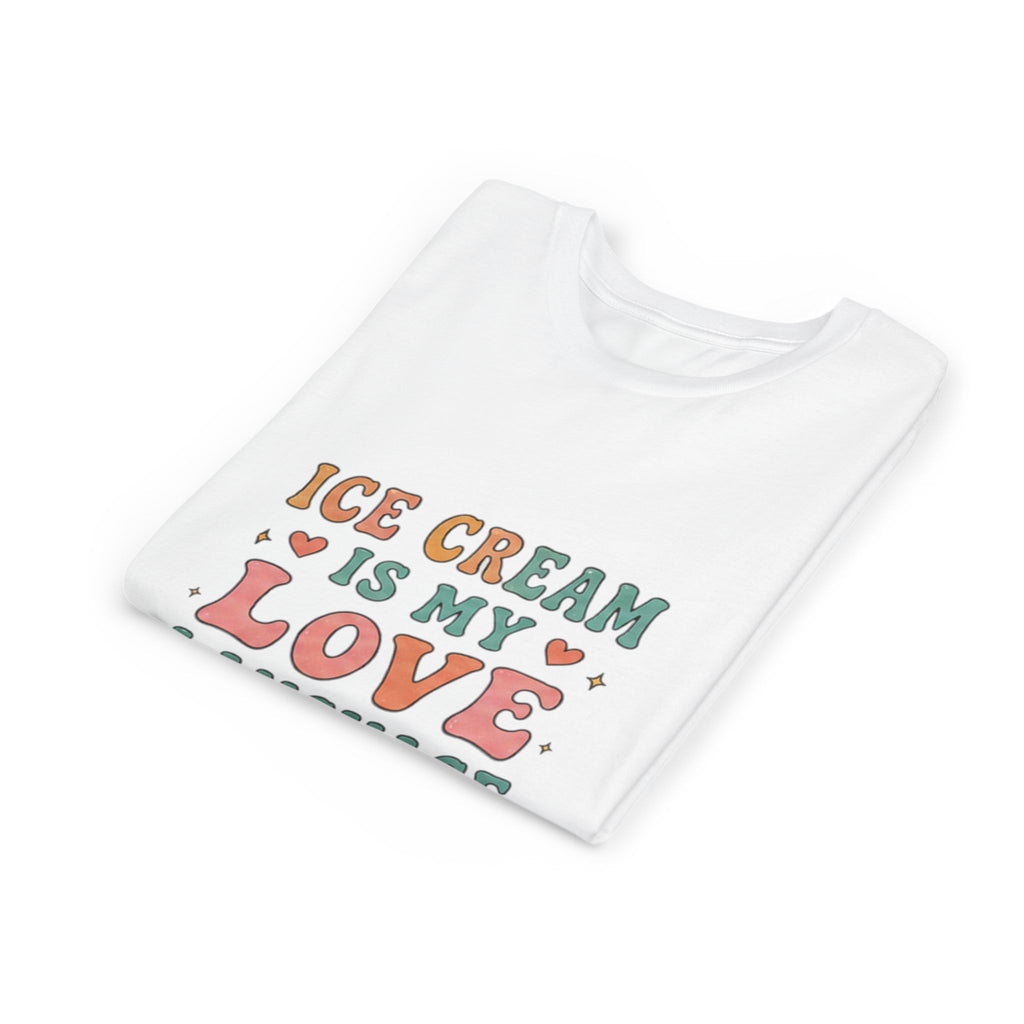 Youth Tee — "Ice Cream Is My Love Language" Cute Ice Cream Graphic Shirt