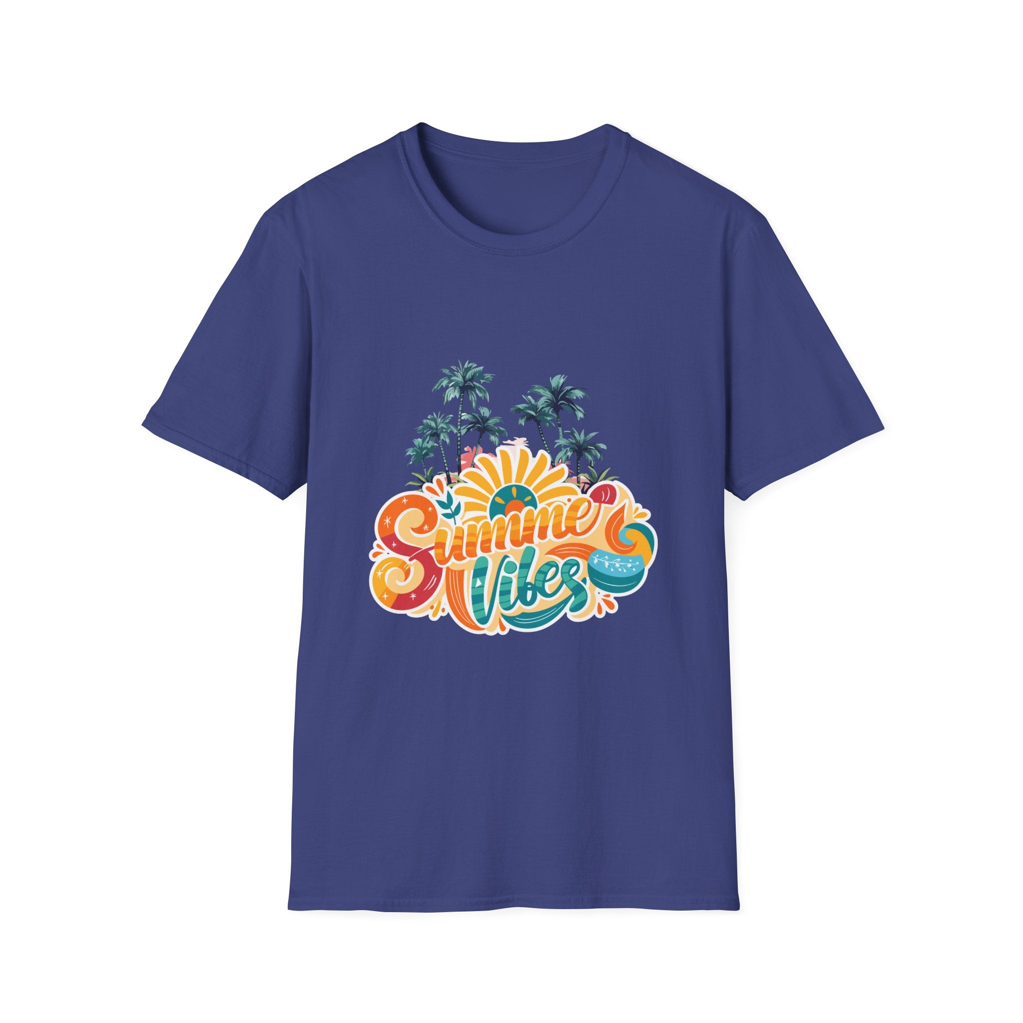 Summer Vibes T-Shirt — Retro Beach Palm Tree Graphic