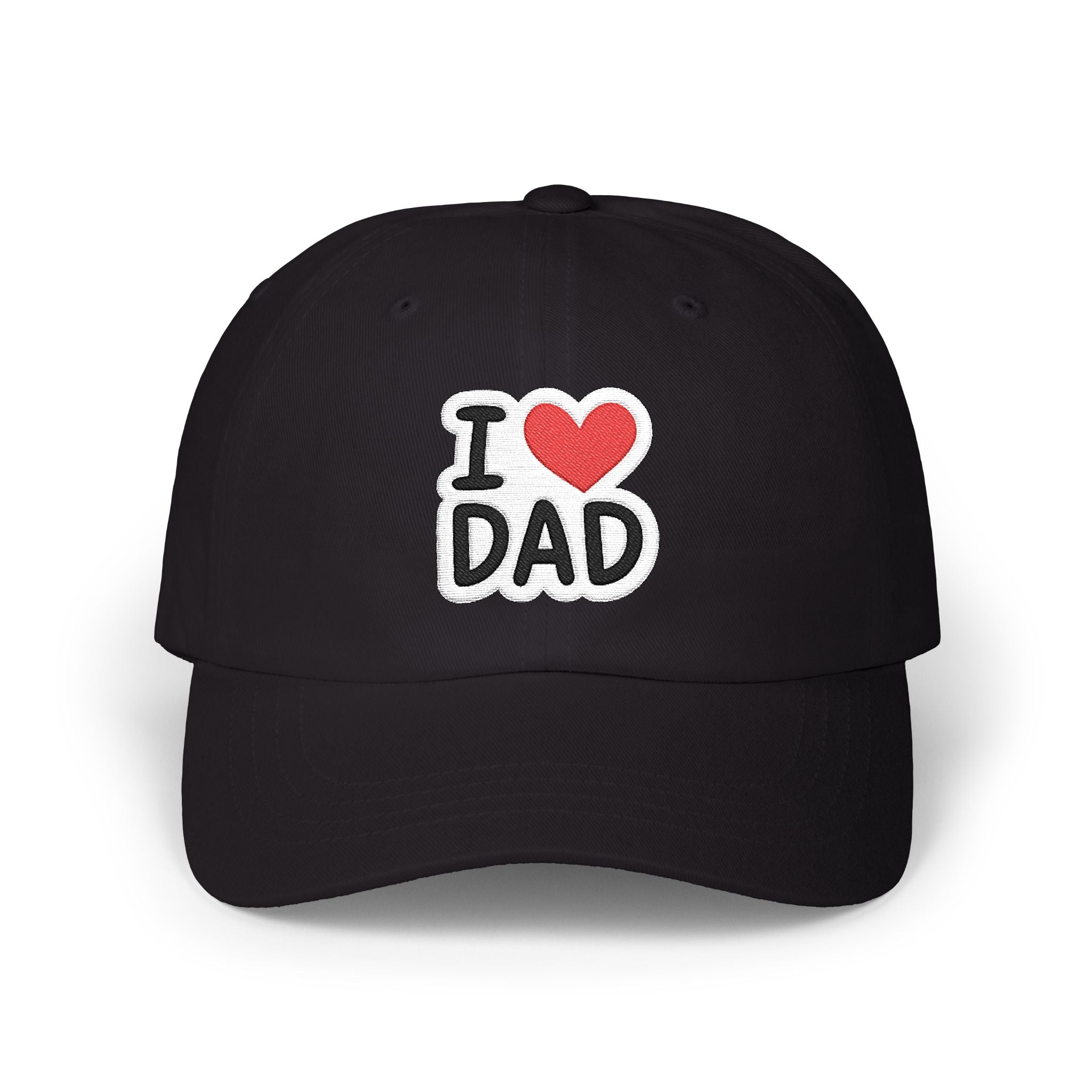 I  DAD Embroidered Dad Cap — Classic White Baseball Hat for Father’s Day